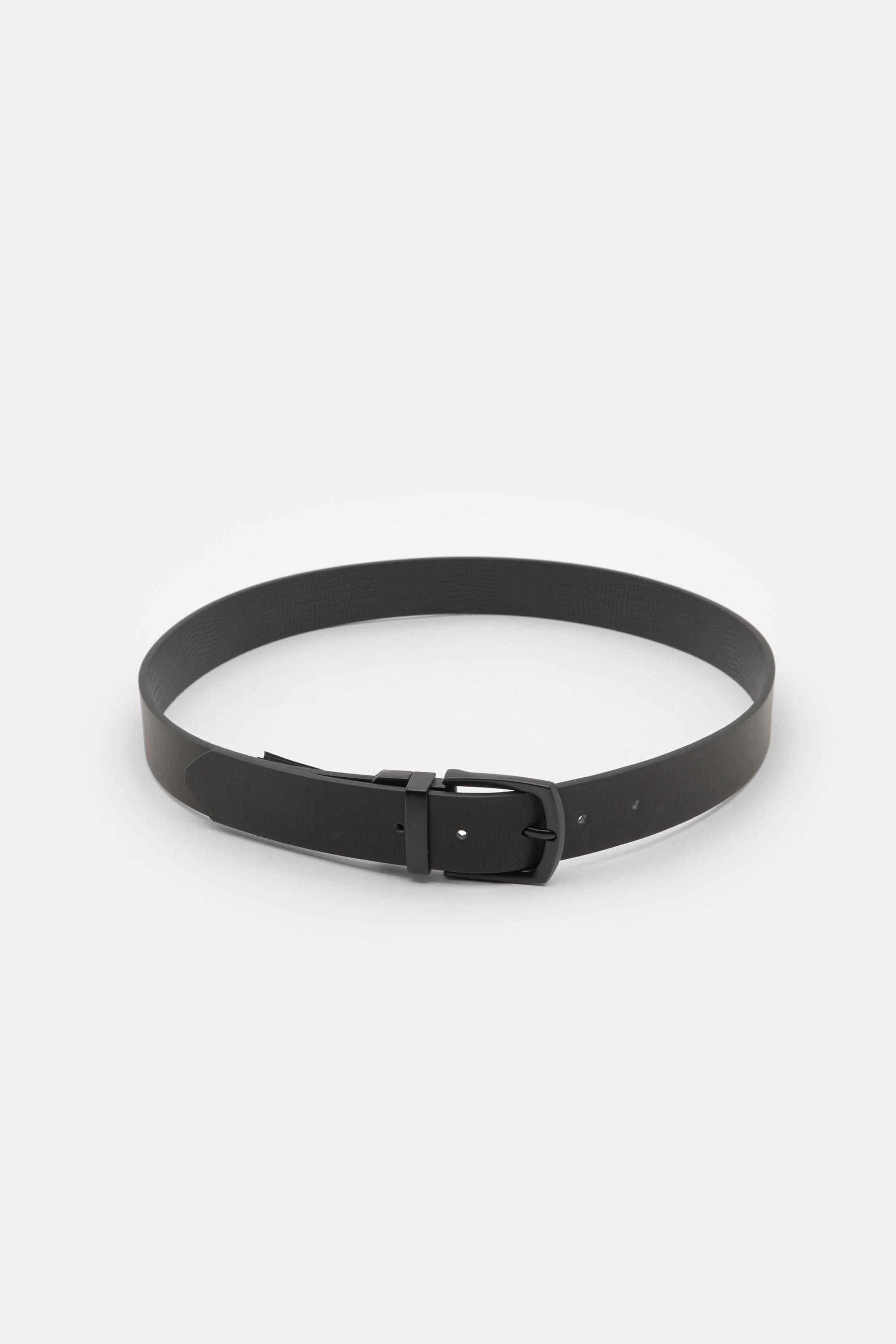Reversible leather effect belt — Black