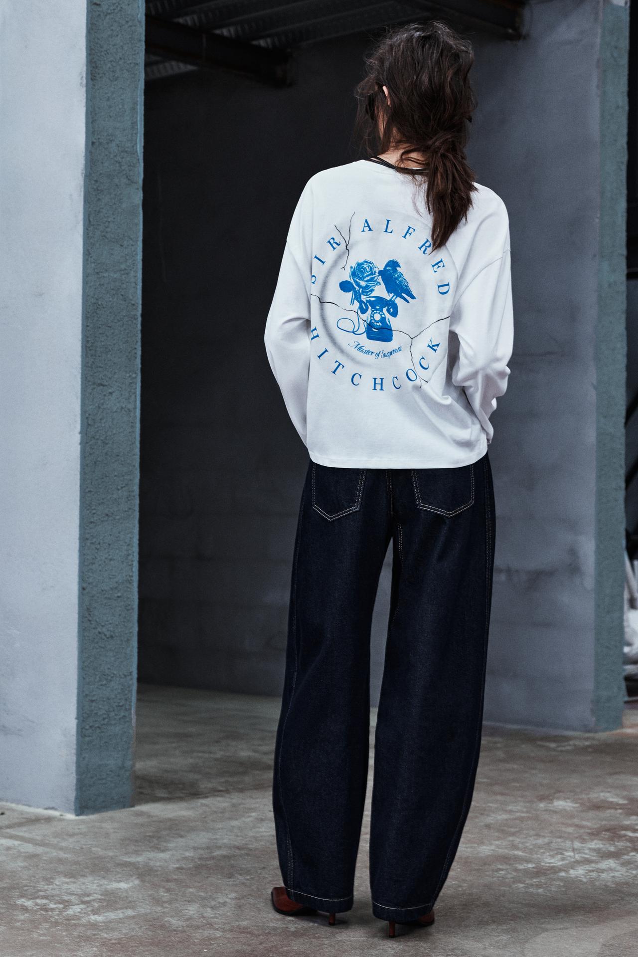 Hitchcock graphic oversize T-shirt — Ice