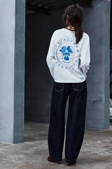 Hitchcock graphic oversize T-shirt — Ice 2