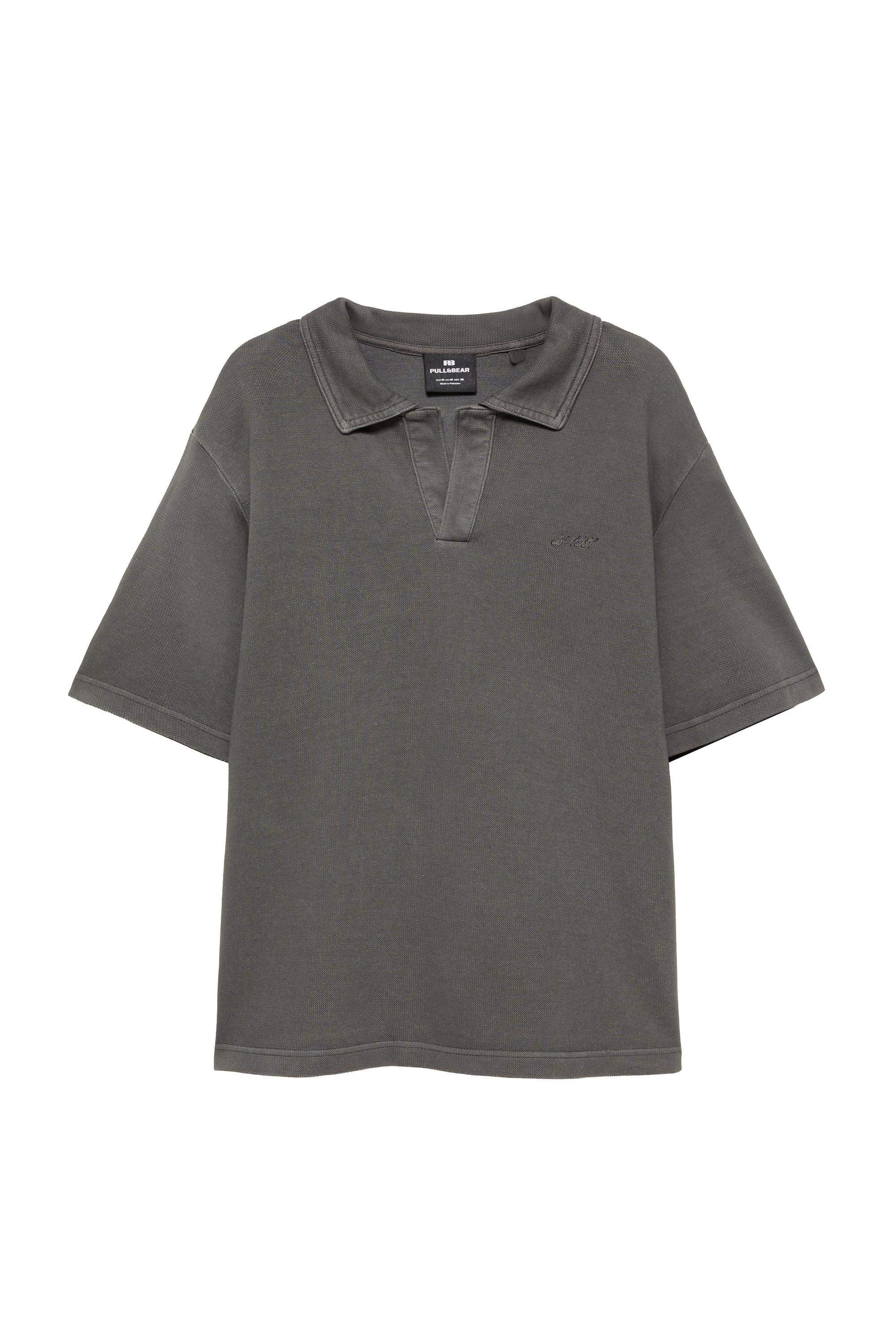 Kısa kollu dokulu polo t-shirt - Görsel 23