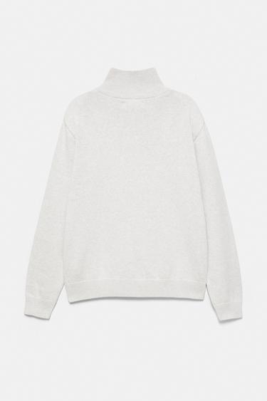 Embroidered quarter-zip jumper — Grey marl 7