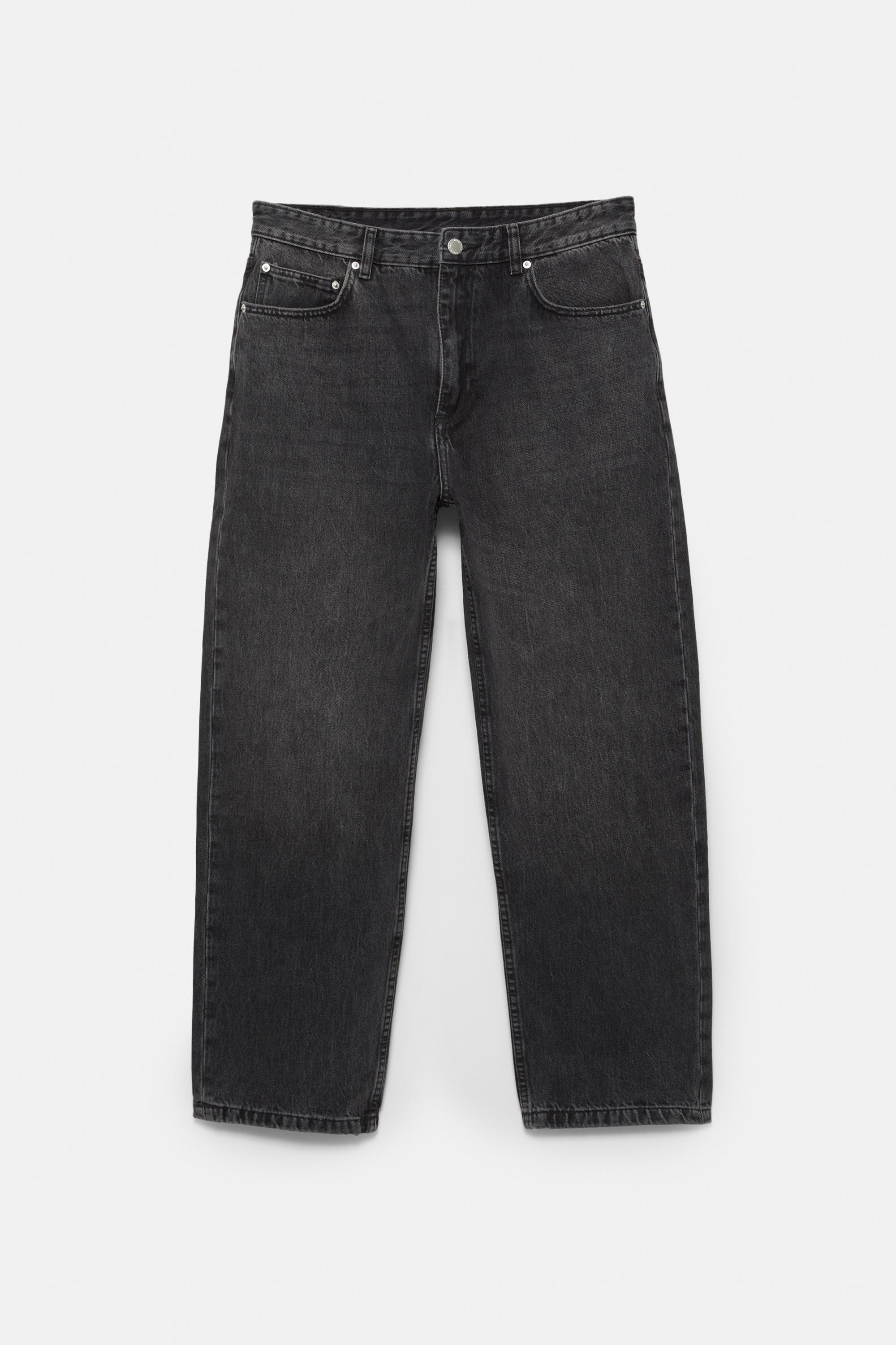 Straight-leg jeans — Faded black