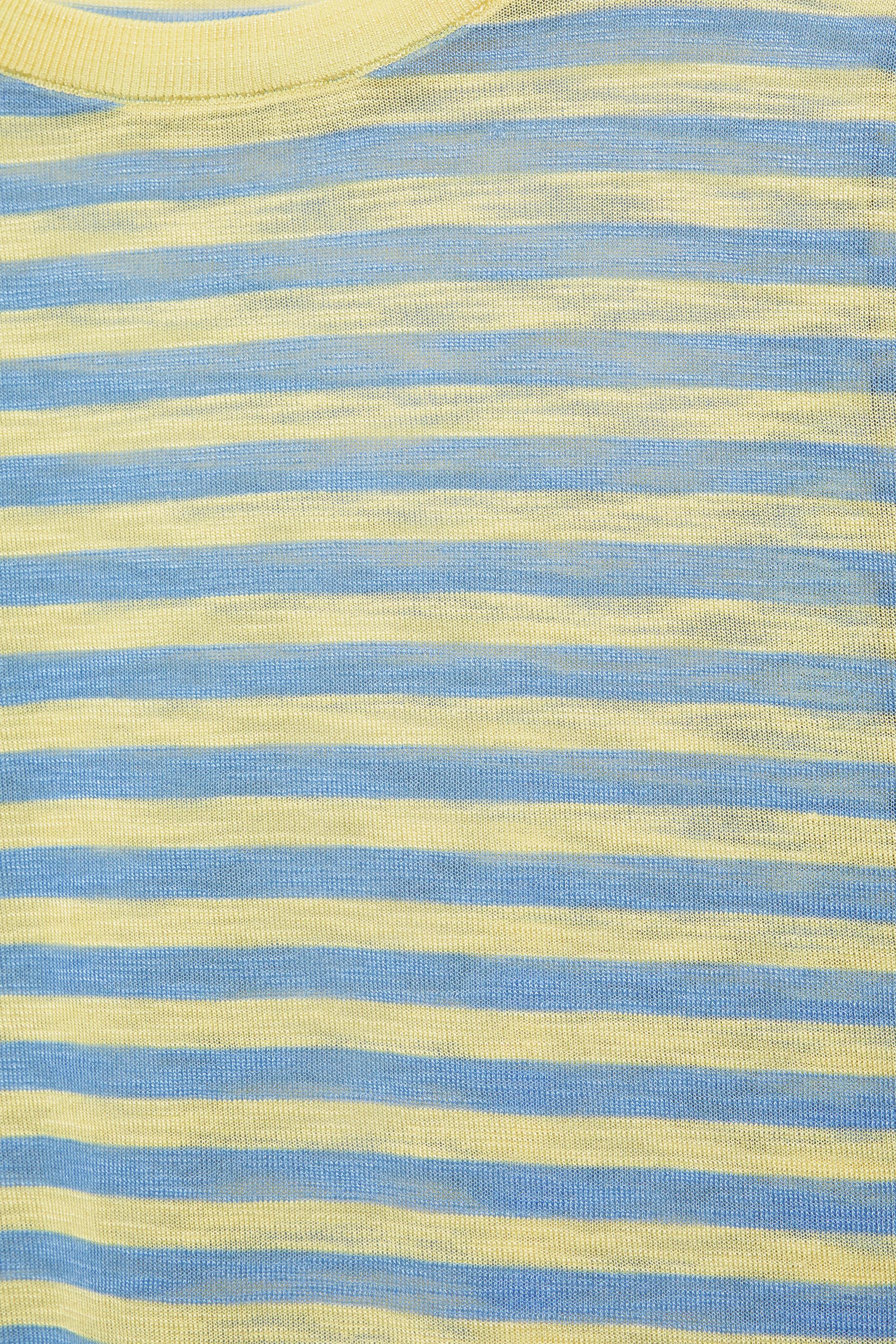 Striped knit T-shirt — Yellow