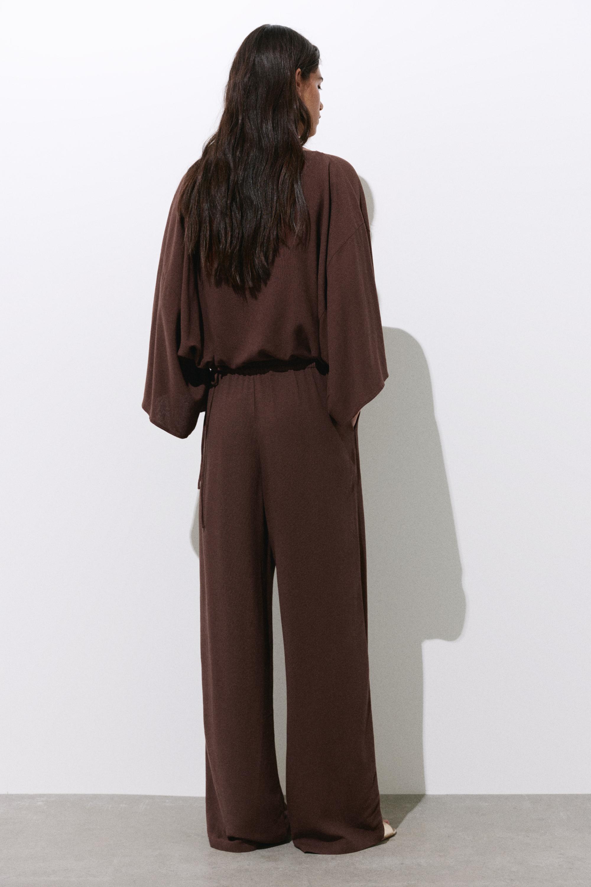 Flowing darted trousers — Brown