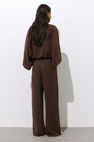 Flowing darted trousers — Brown 4
