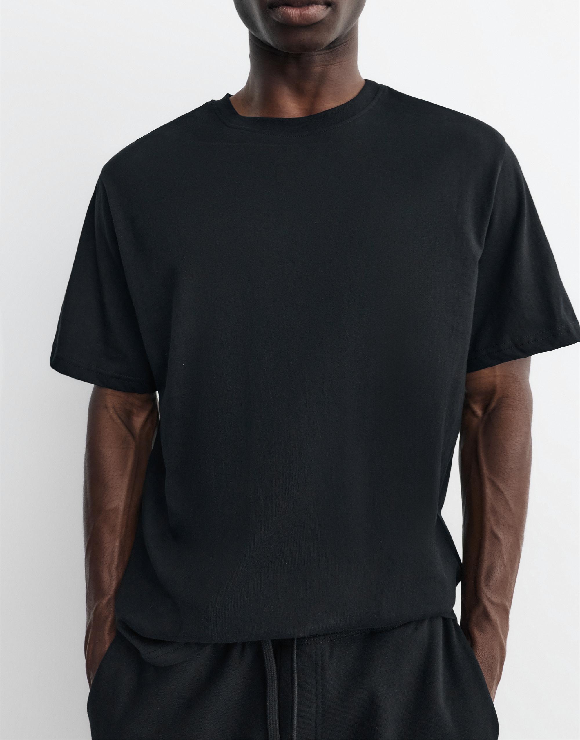 Pack of Bermuda jogger shorts and T-shirt — Black