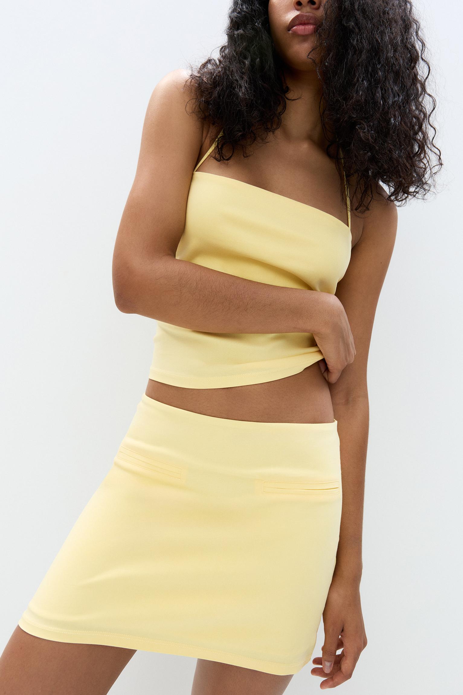 pale yellow tube top