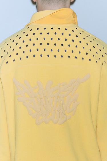 Button-neck fleece sweatshirt — Mustard 5