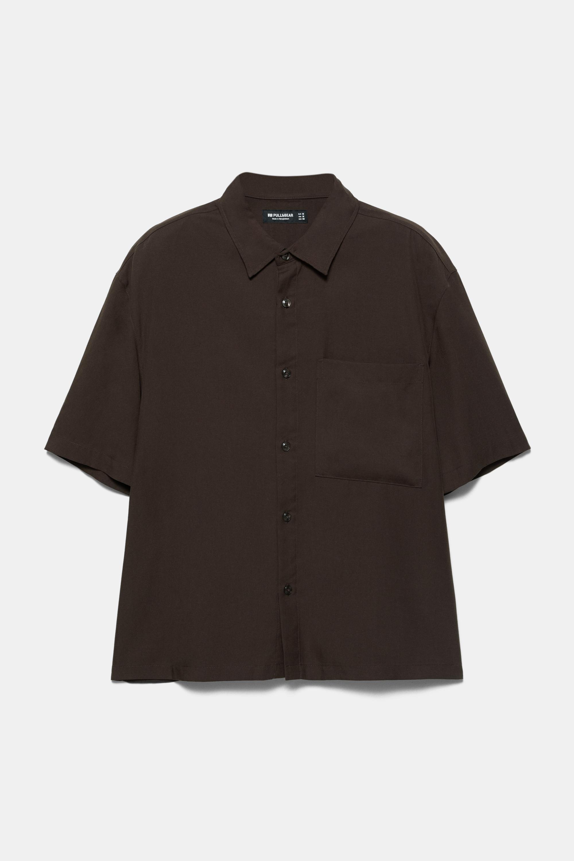 Short sleeve shirt with pocket — Chocolate