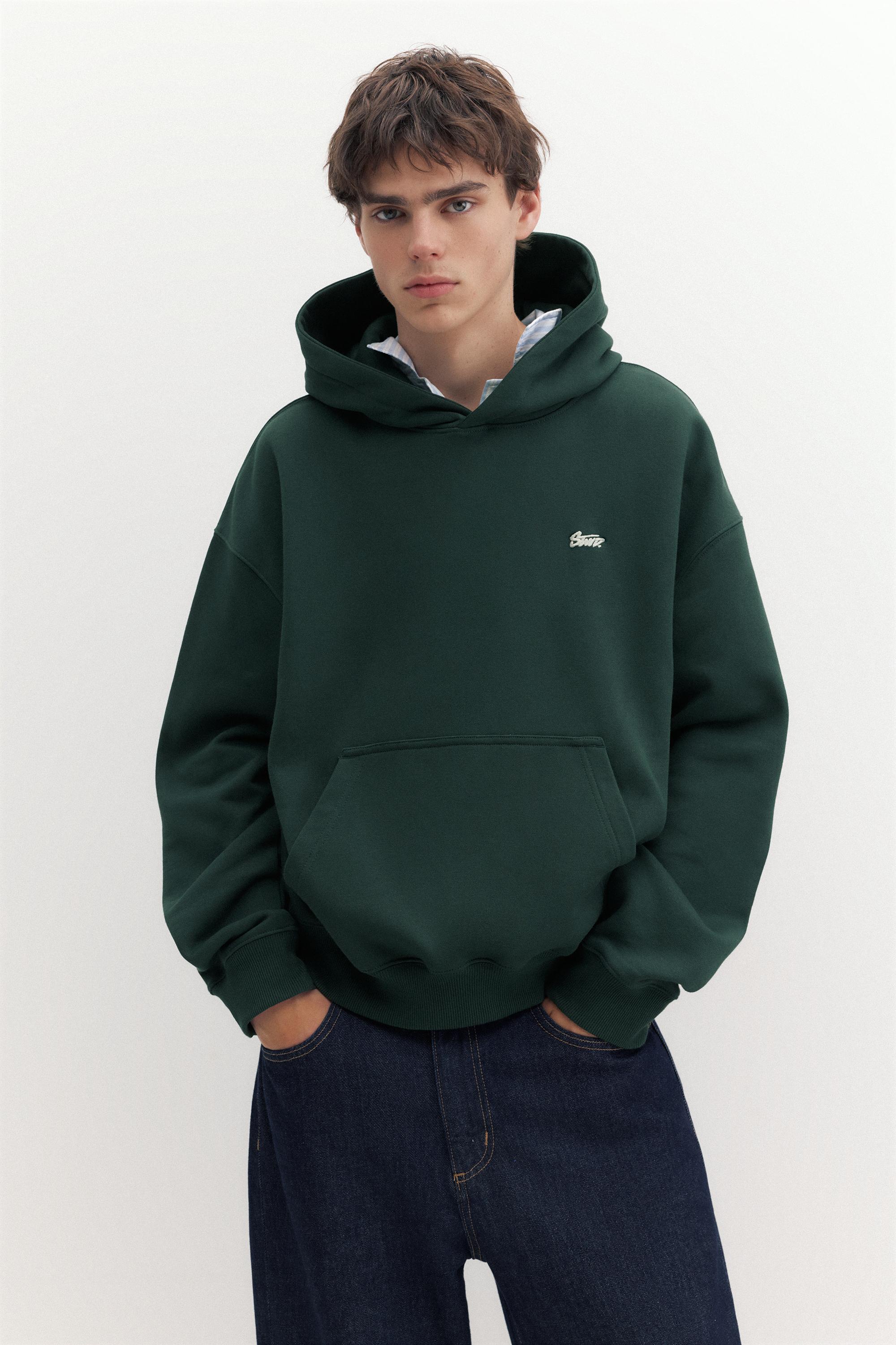 STWD logo boxy hoodie — Green