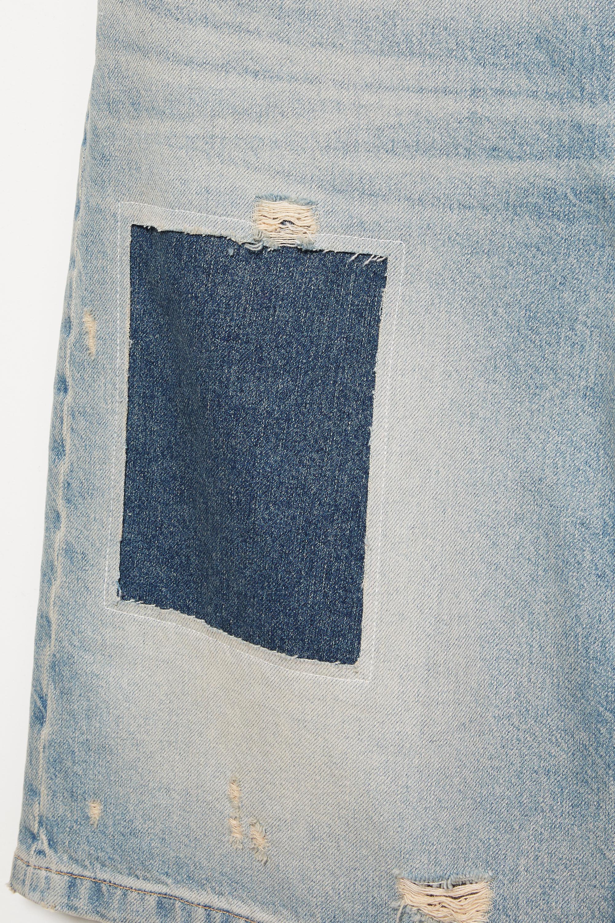 Pleasures x STWD skater denim Bermuda shorts — Medium blue