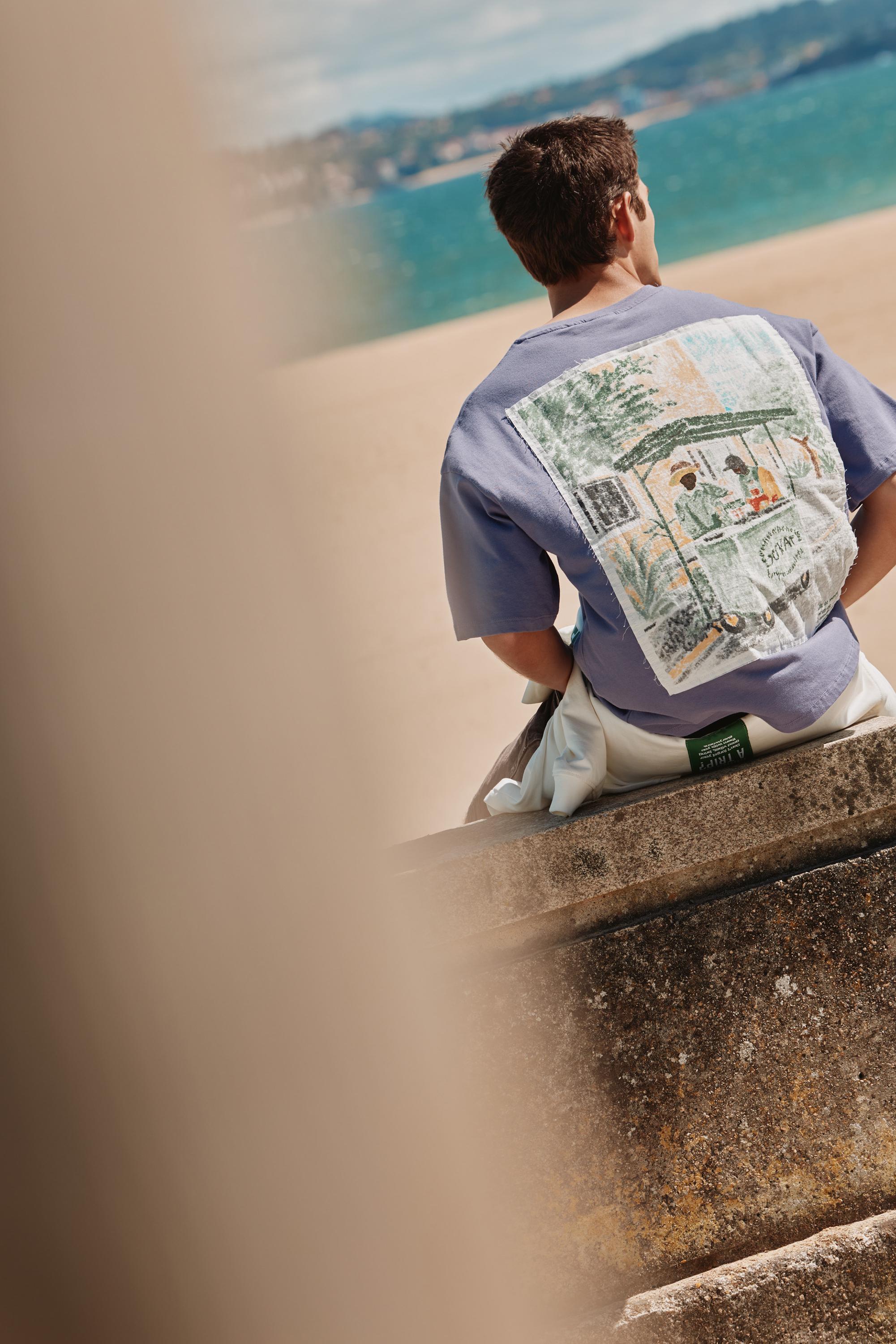 Relaxed fit graphic T-shirt — Mulberry