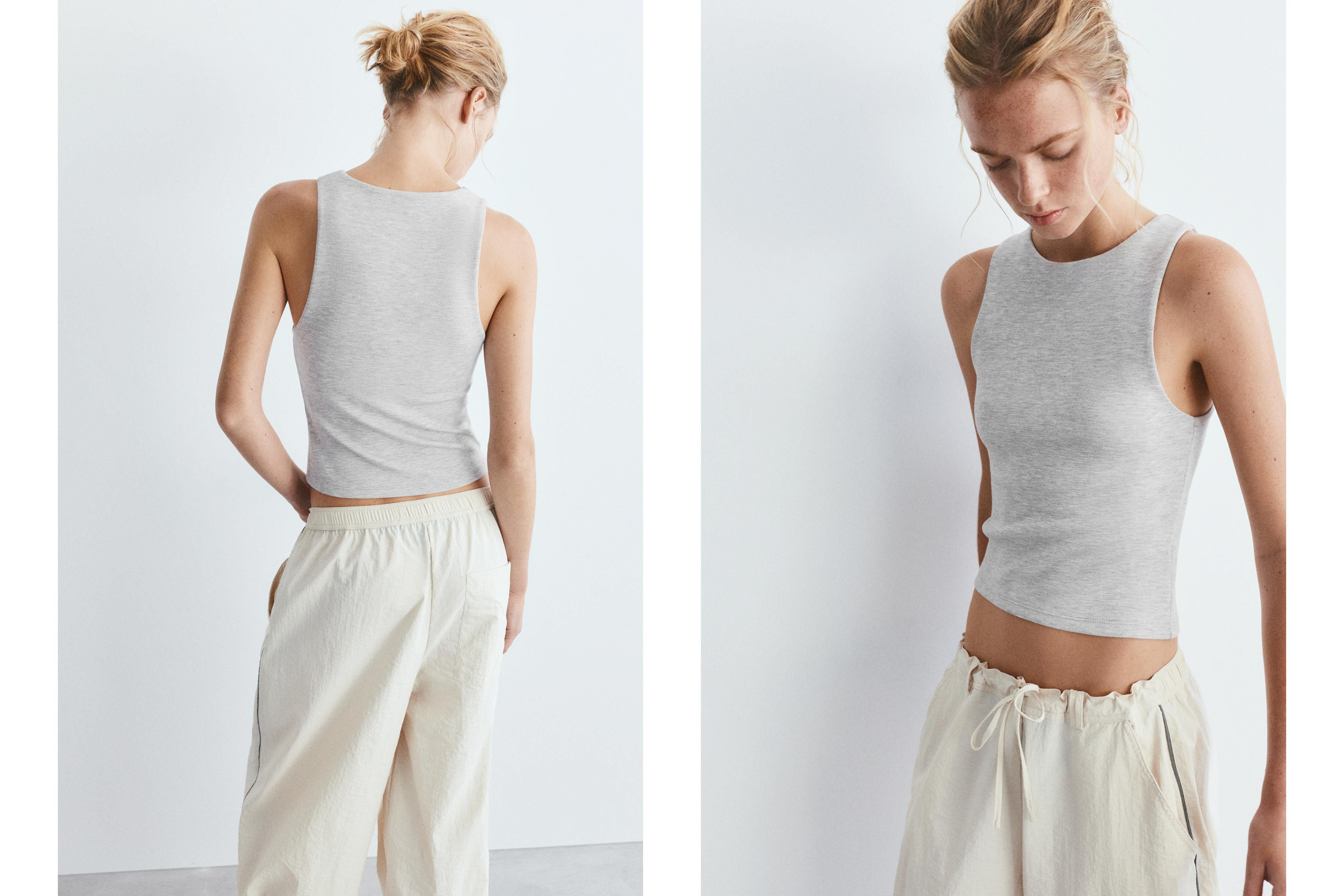 Soft-touch tank top — Grey marl