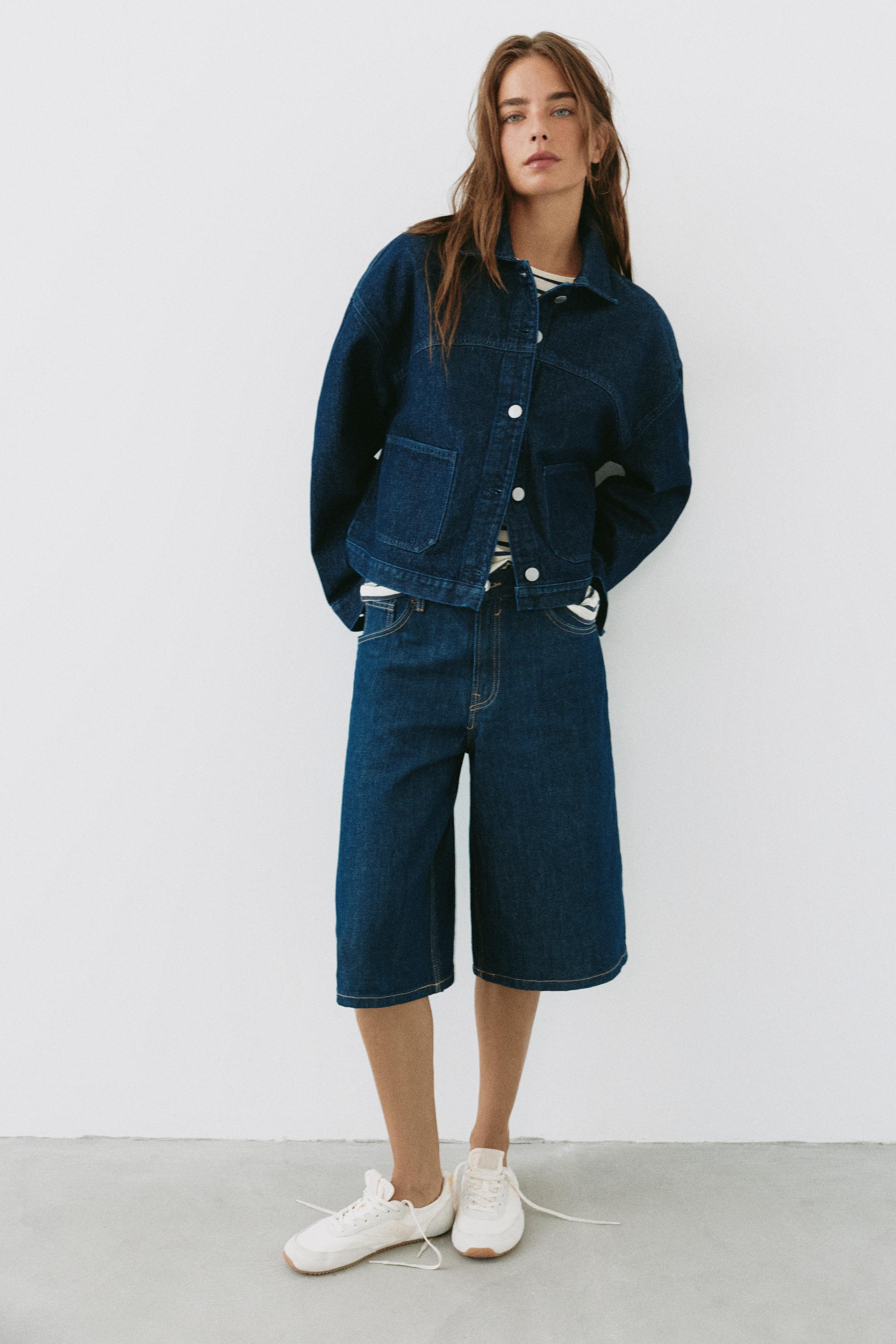 Boxy denim overshirt — Navy
