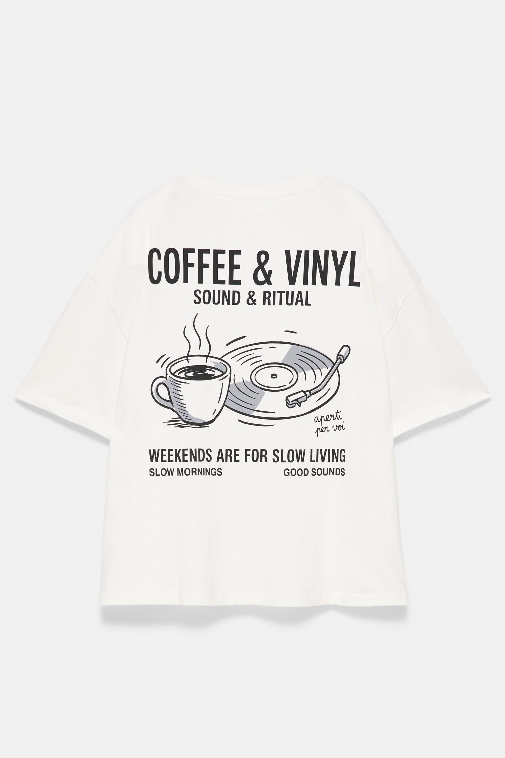 Coffee & Vinyl graphic oversize T-shirt — Ice