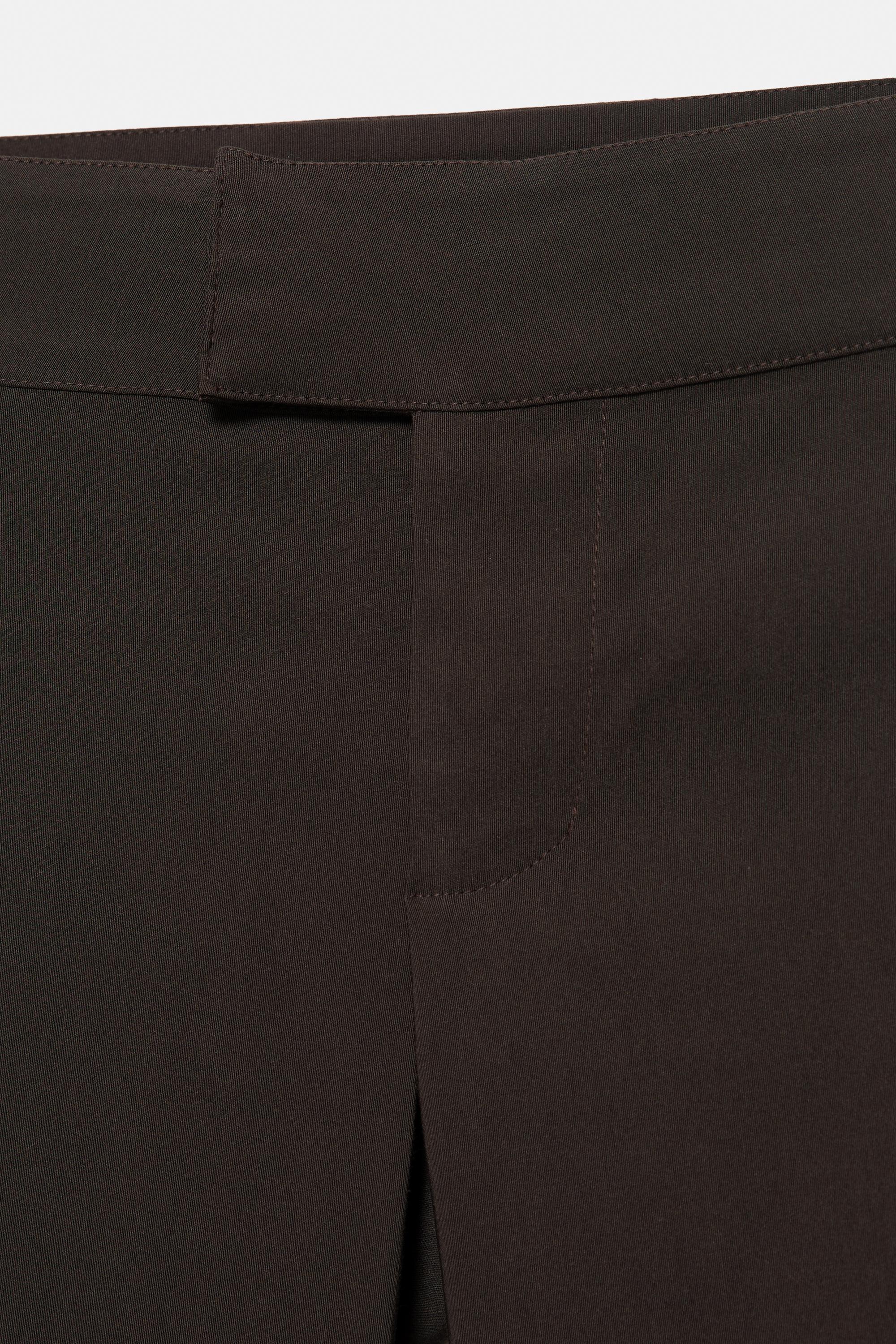 Mid-waist bootcut trousers — Brown