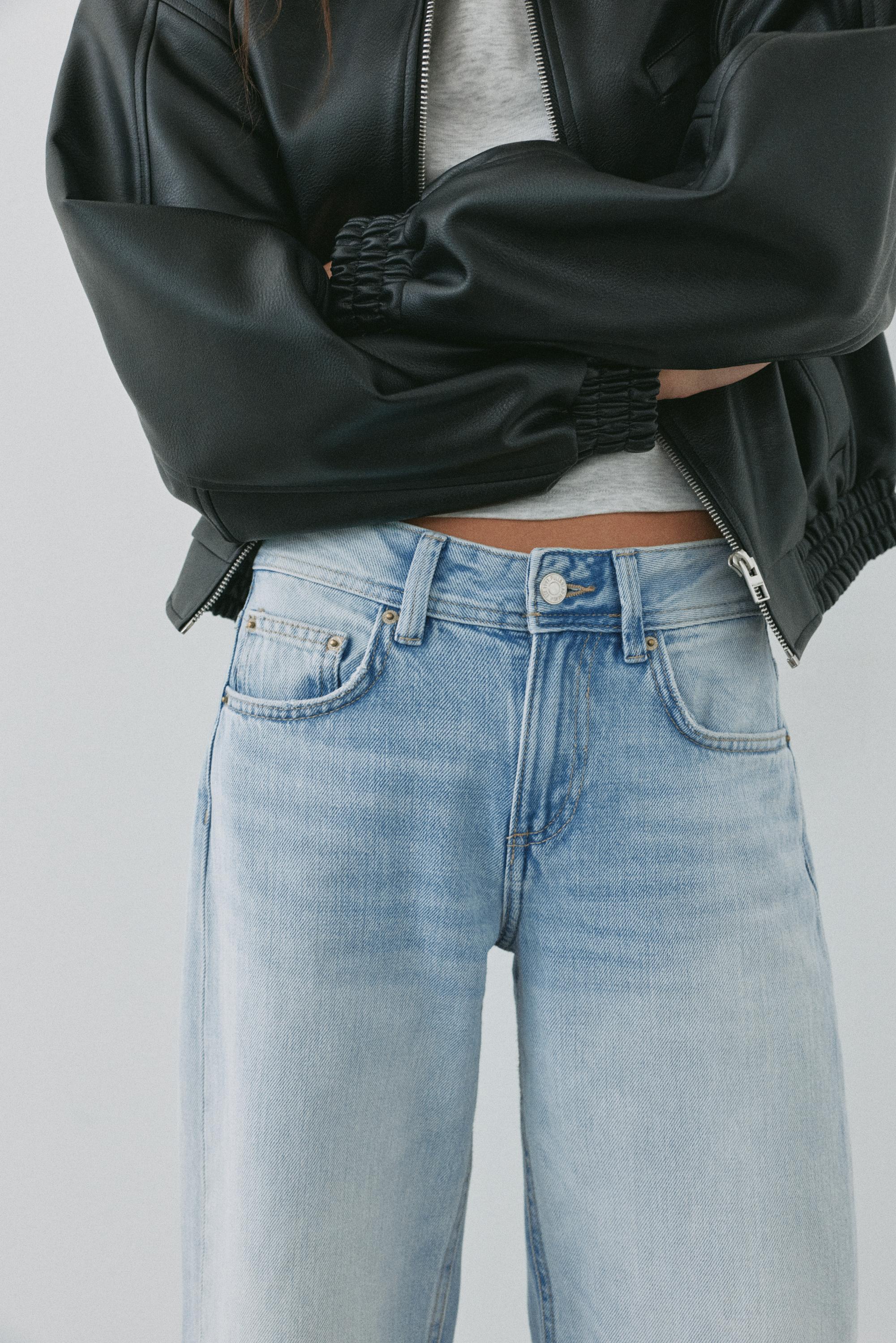 Low-rise straight-leg jeans — Sky blue