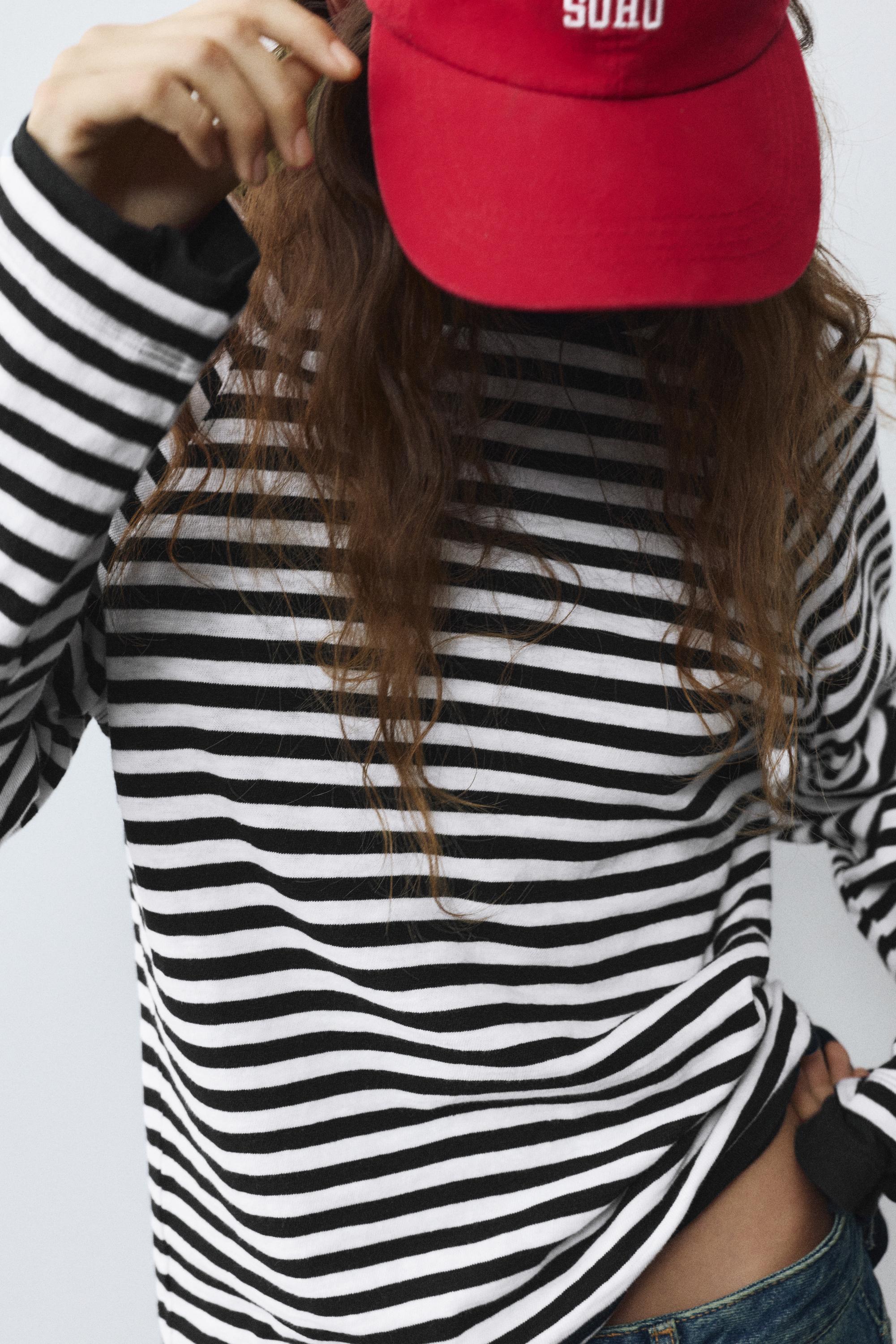 Long sleeve raglan T-shirt — Striped