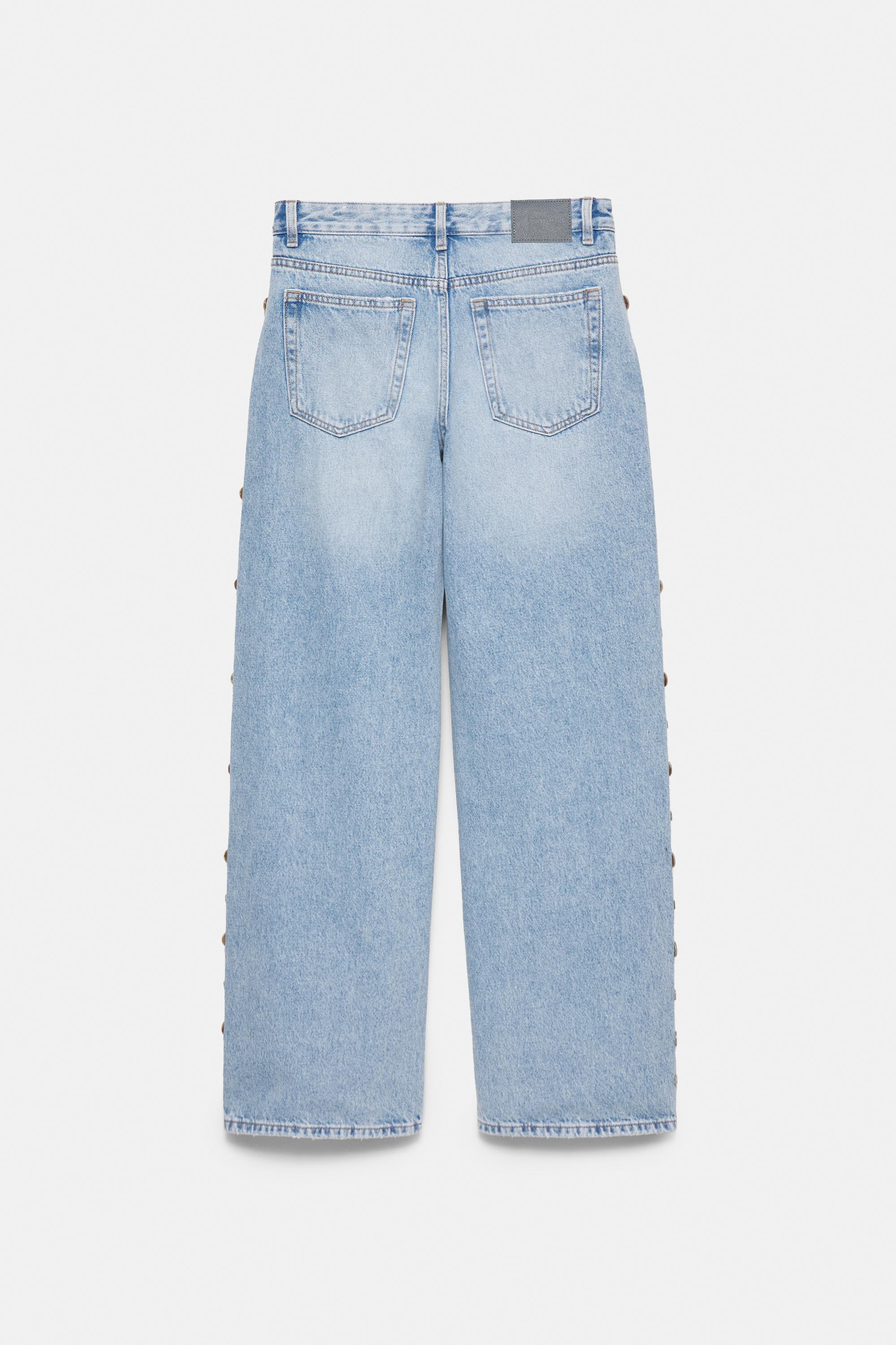 Düğme detaylı baggy jean - Görsel 4