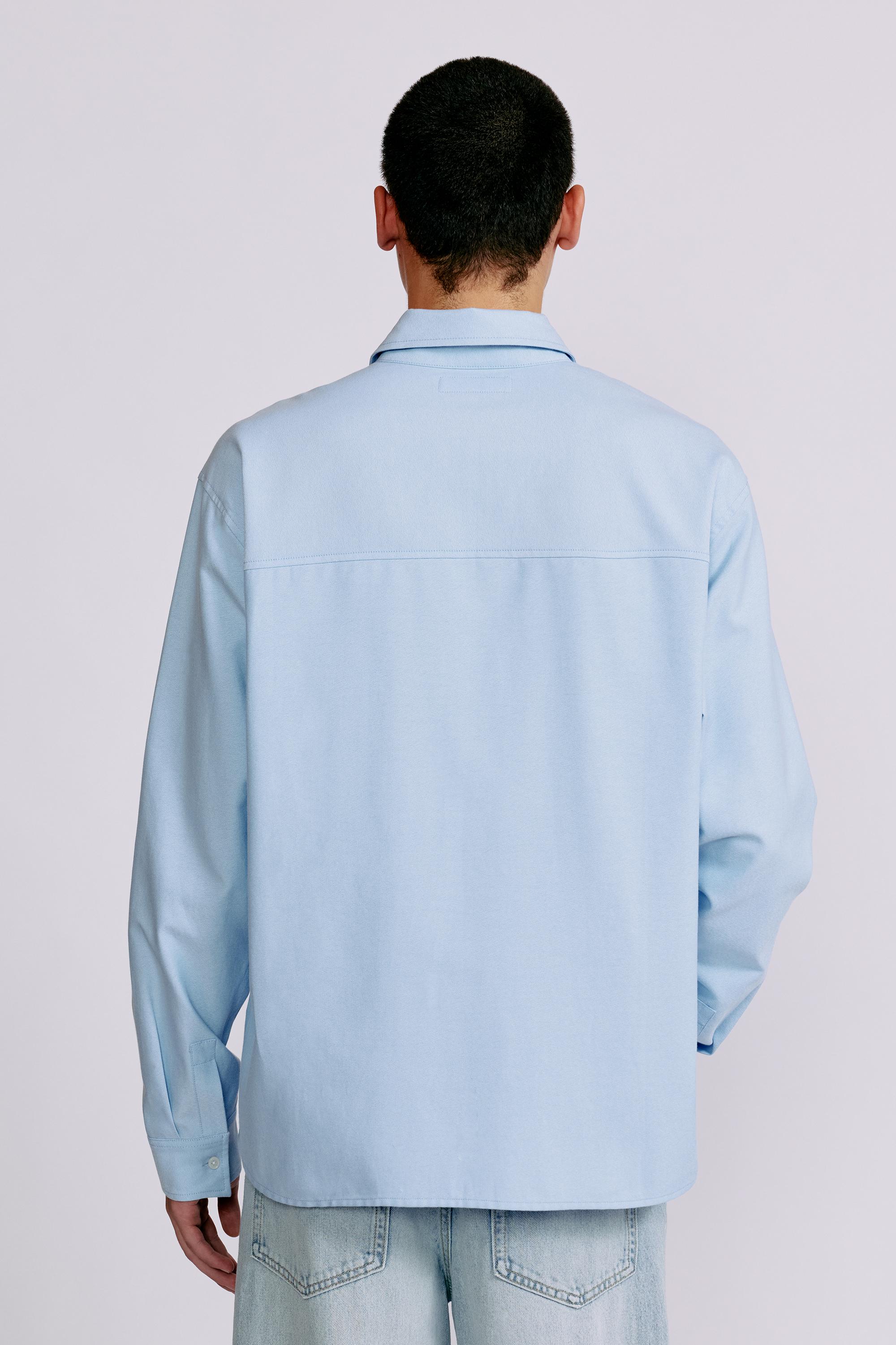 Embroidered long sleeve shirt — Pale blue