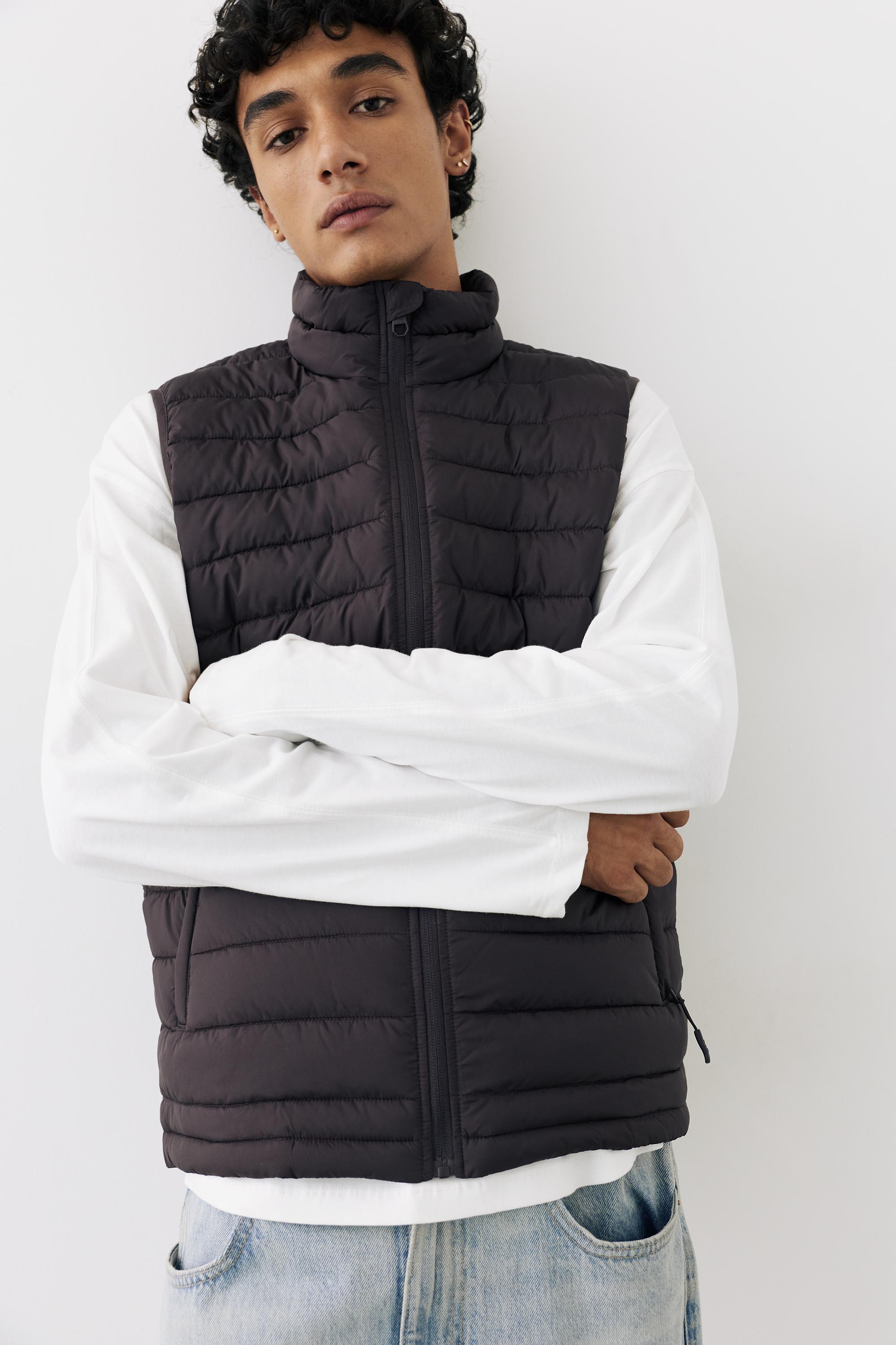 Quilted gilet — Dark brown