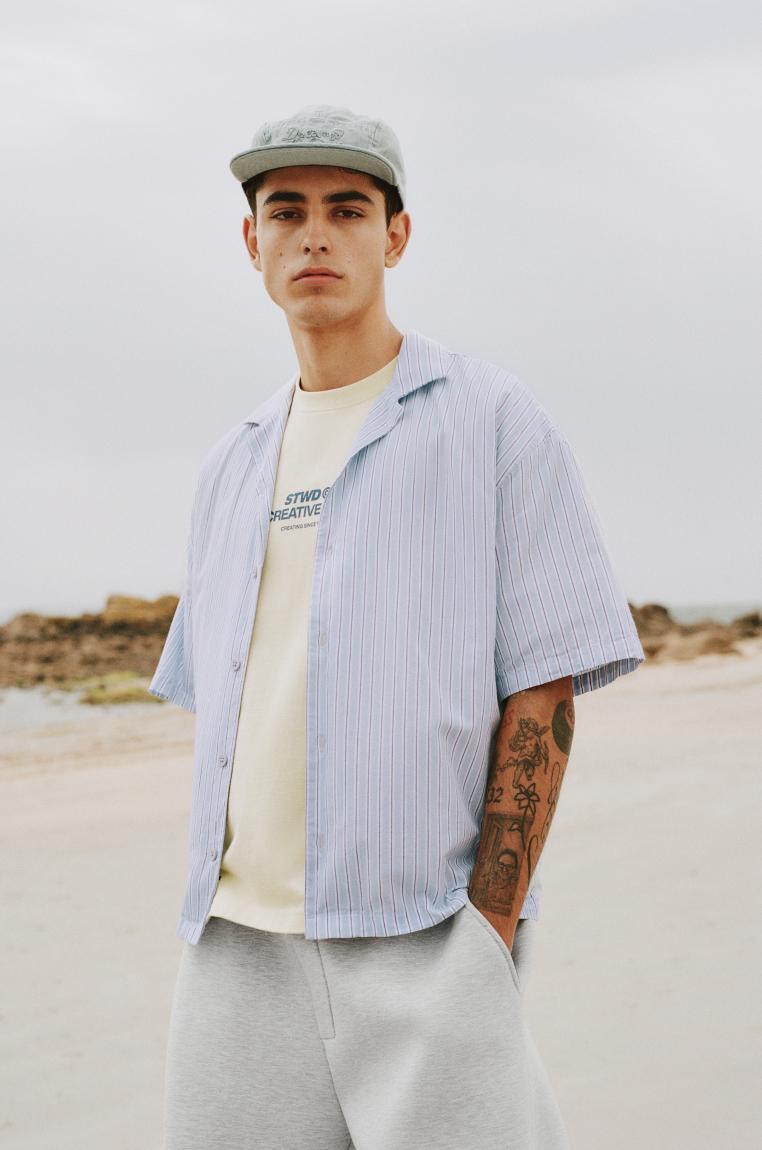 Camicia A Maniche Corte A Righe