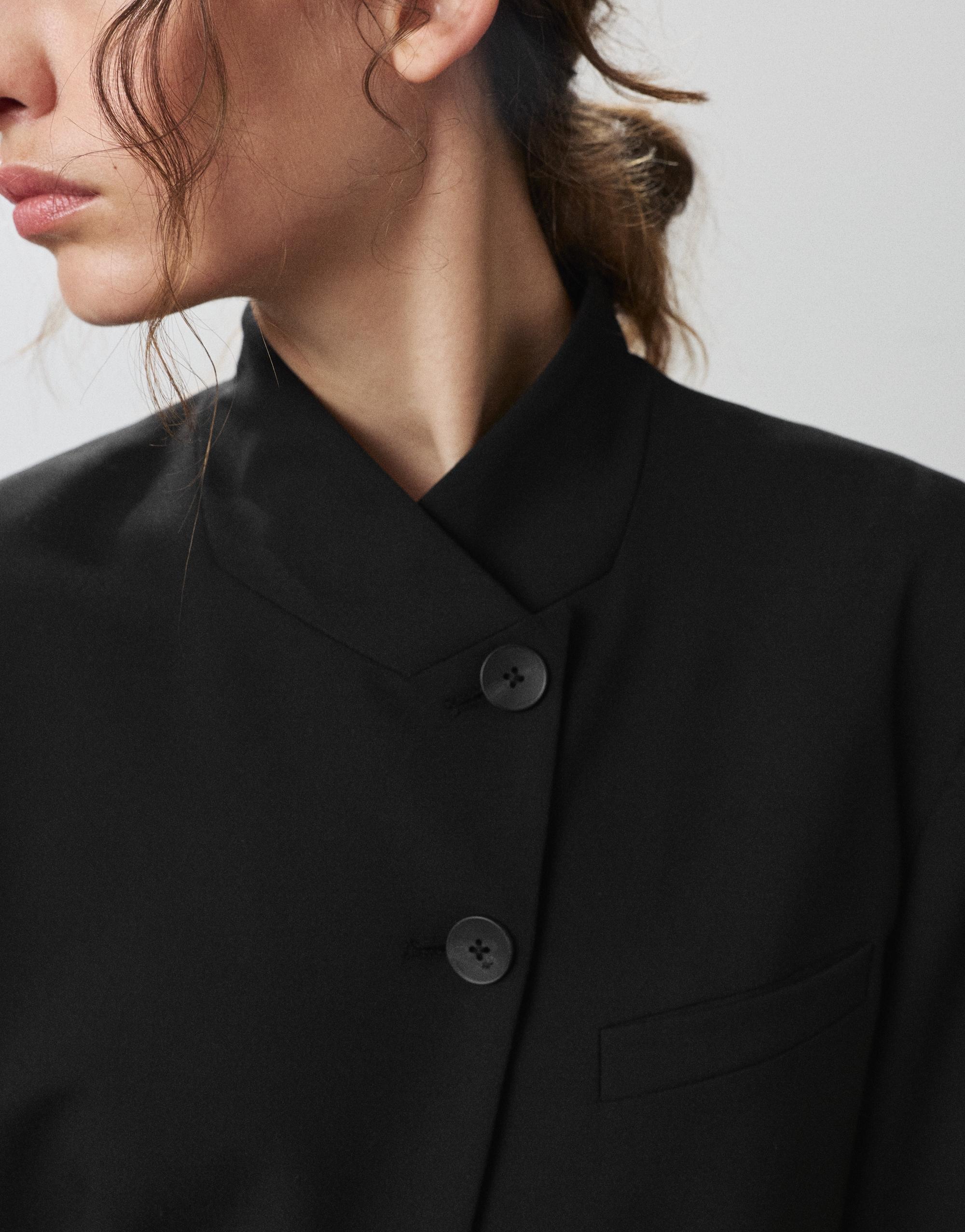 Black double-breasted blazer — Black