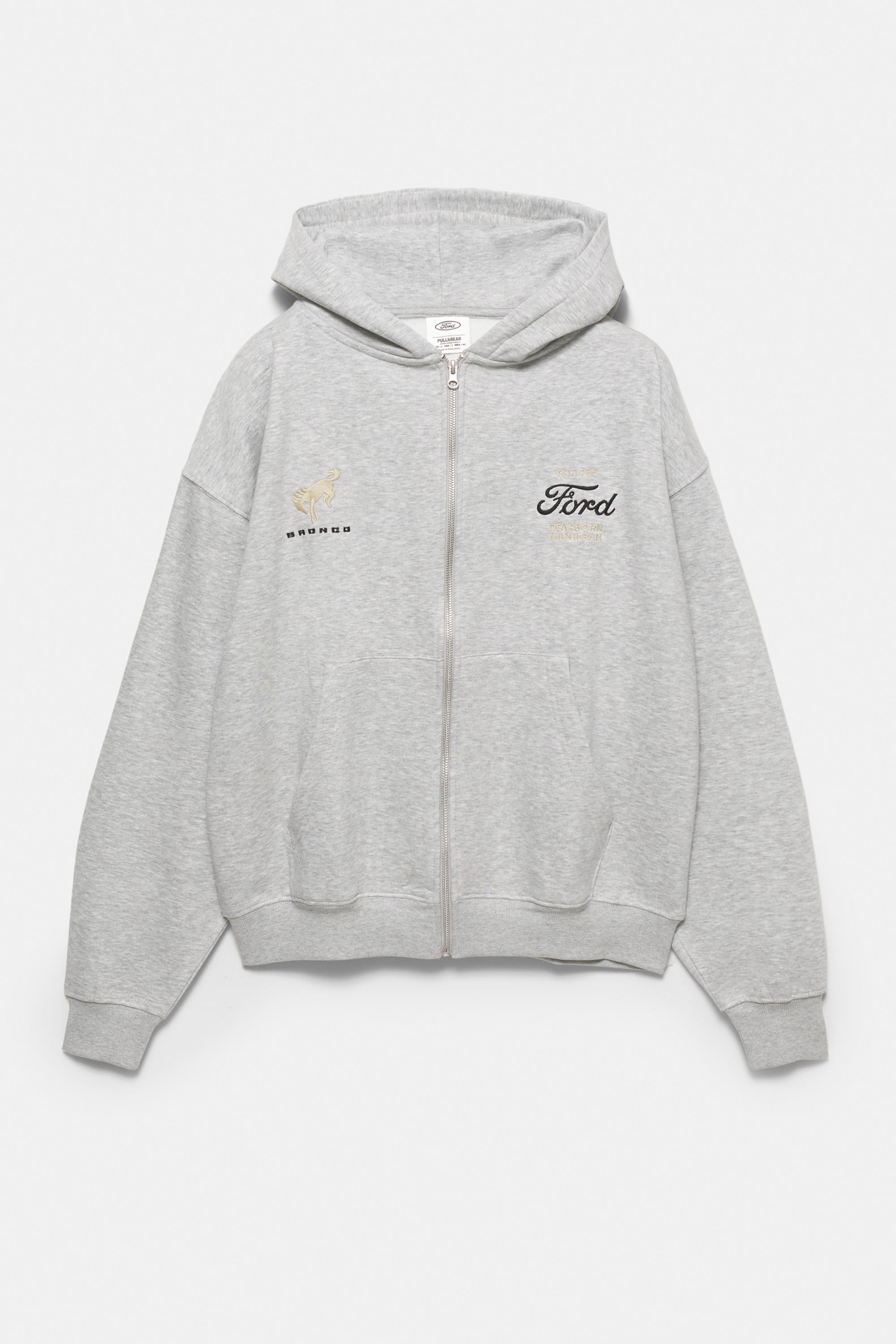 Fermuarlı kapüşonlu Ford sweatshirt - Görsel 4