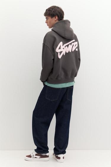 STWD logo boxy hoodie — Anthracite grey 5