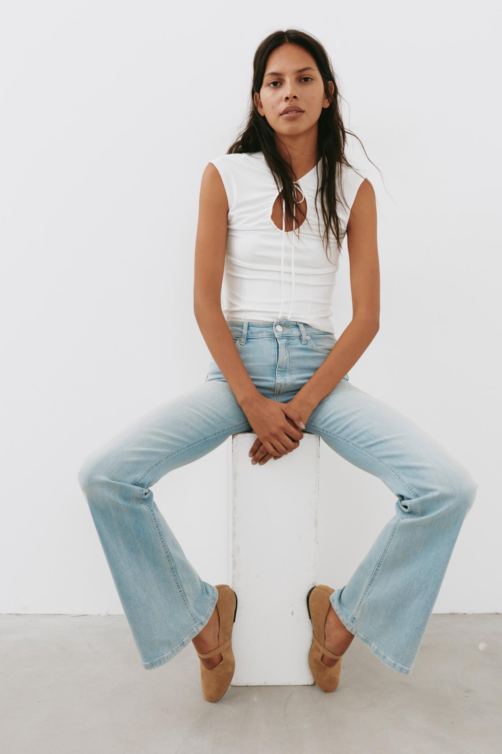 Skinny flared jeans — Sky blue