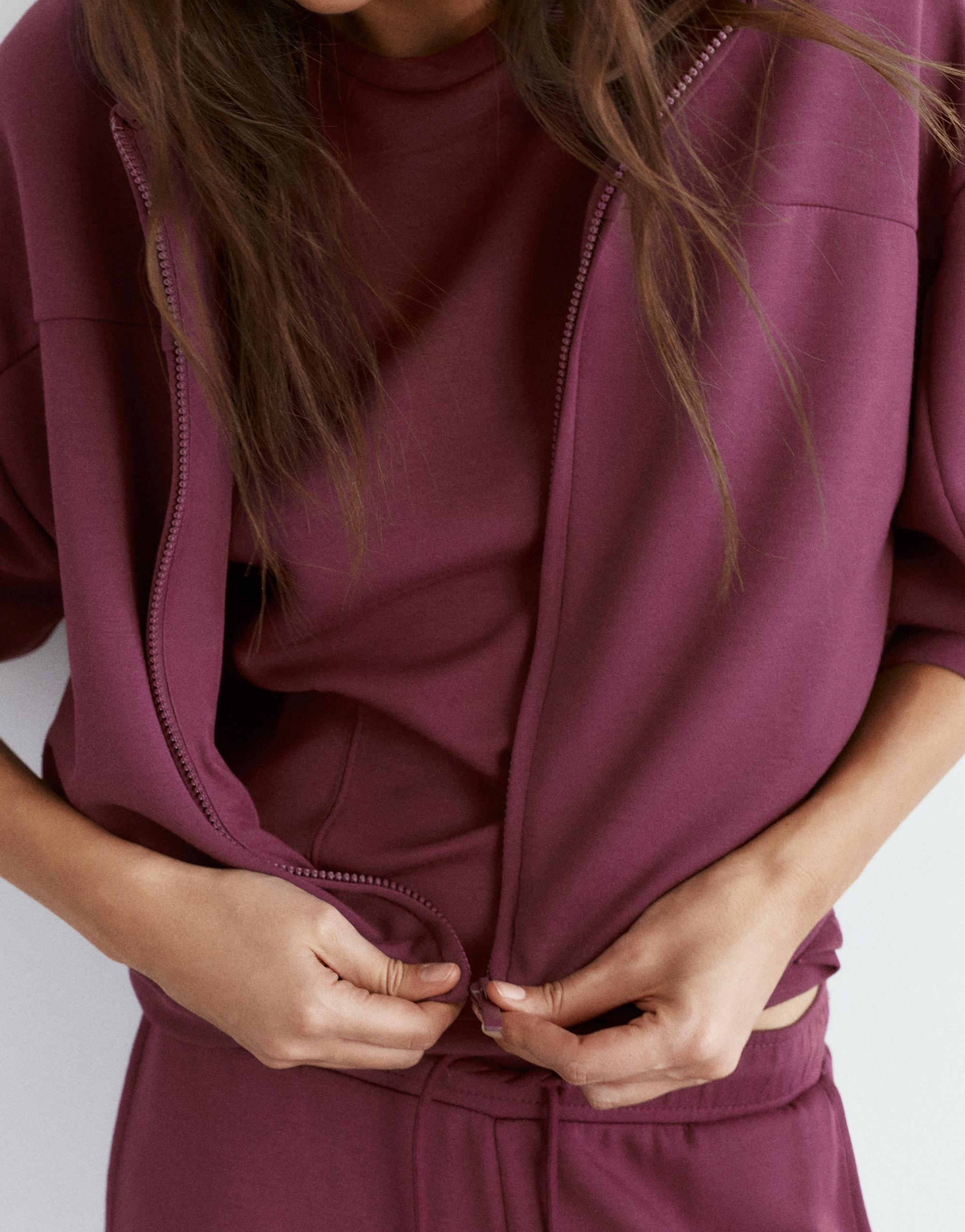 Soft touch hooded sweatshirt — Eggplant