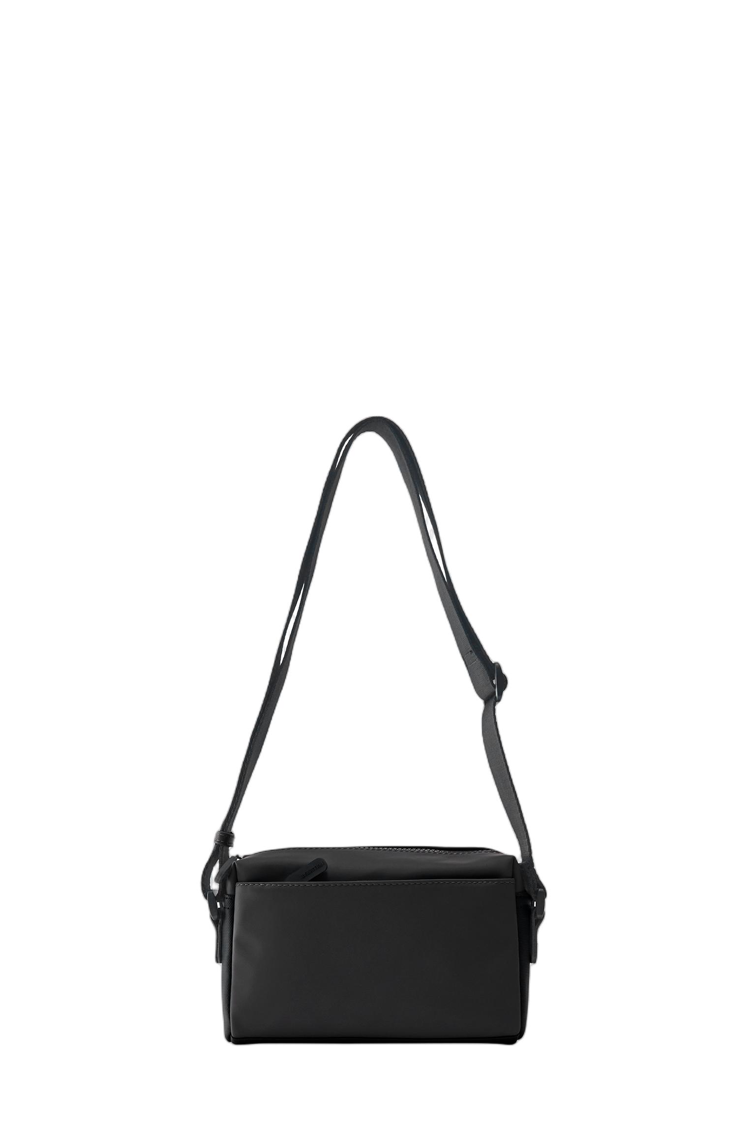 Rubberised crossbody bag — Black