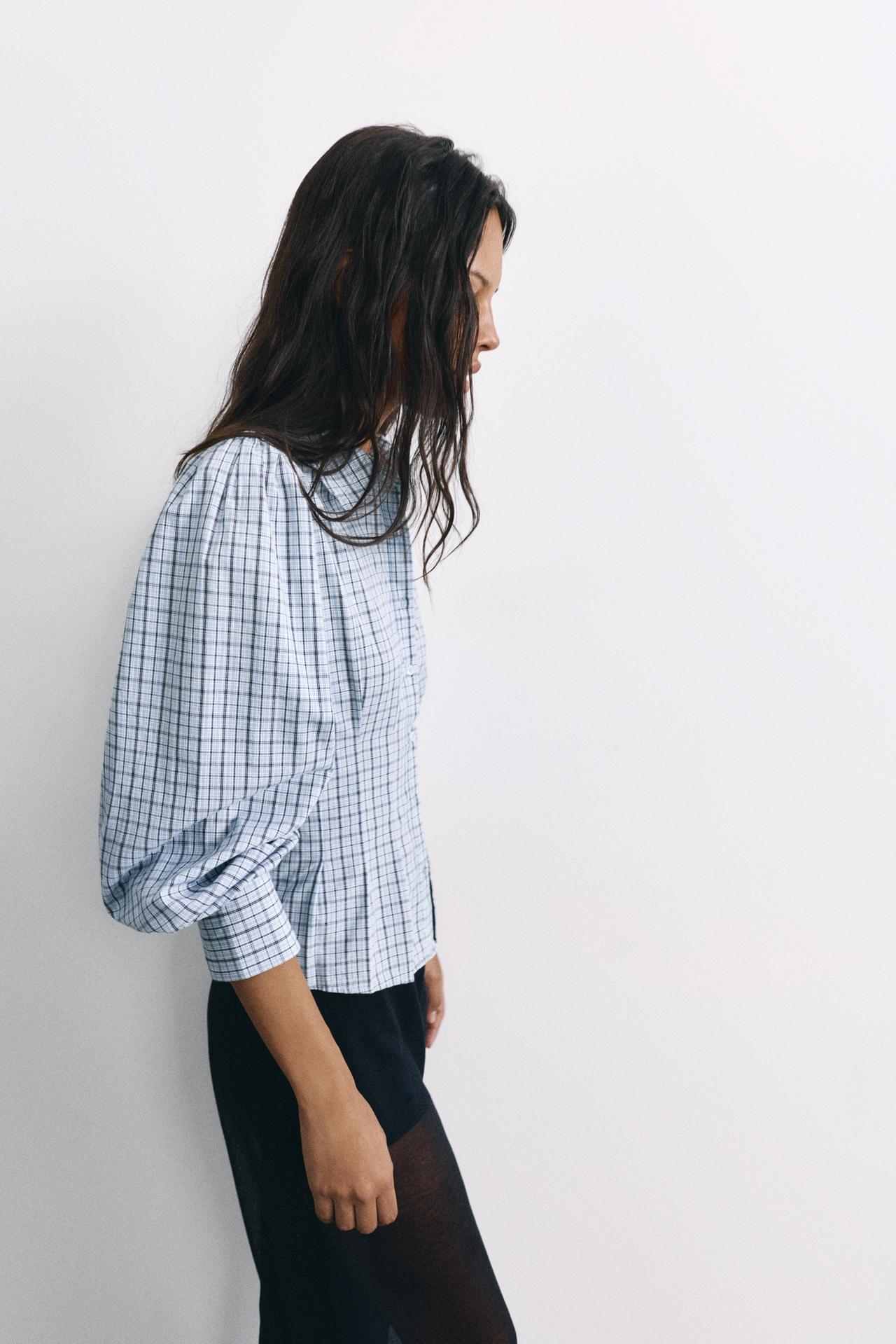 Plaid fitted shirt — Grey/Blue