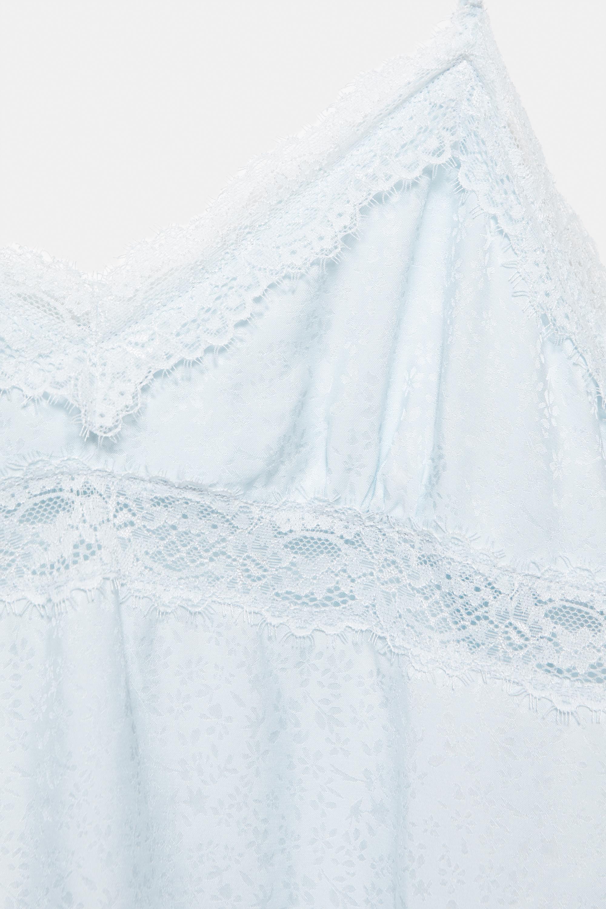 Pull&Bear Dantel detaylı askılı slip top görsel 3