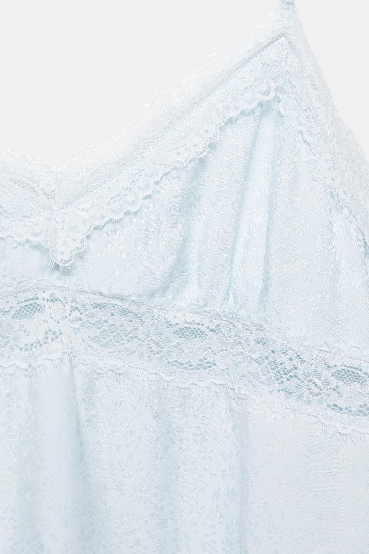 Strappy lace camisole top — Pastel blue
