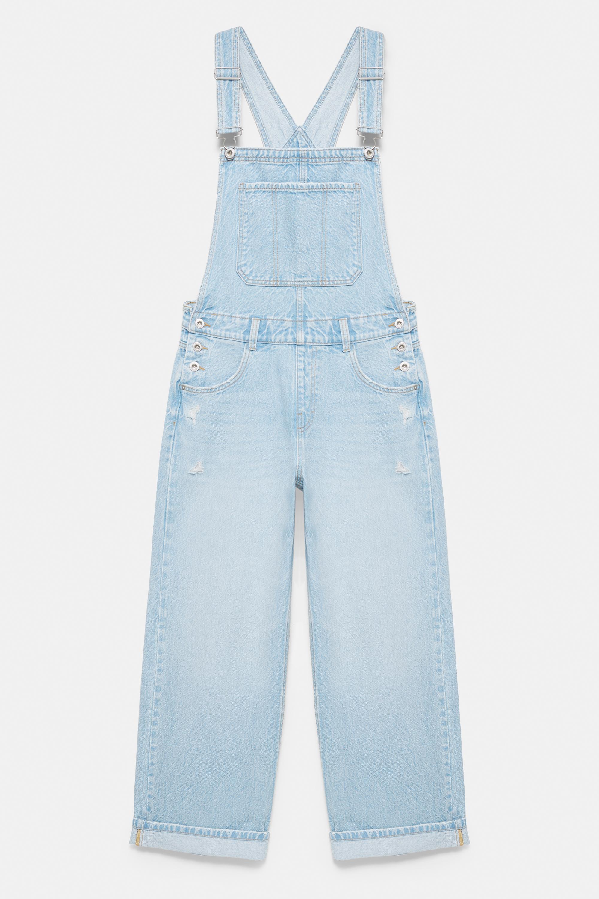 Long denim dungarees — Pale blue