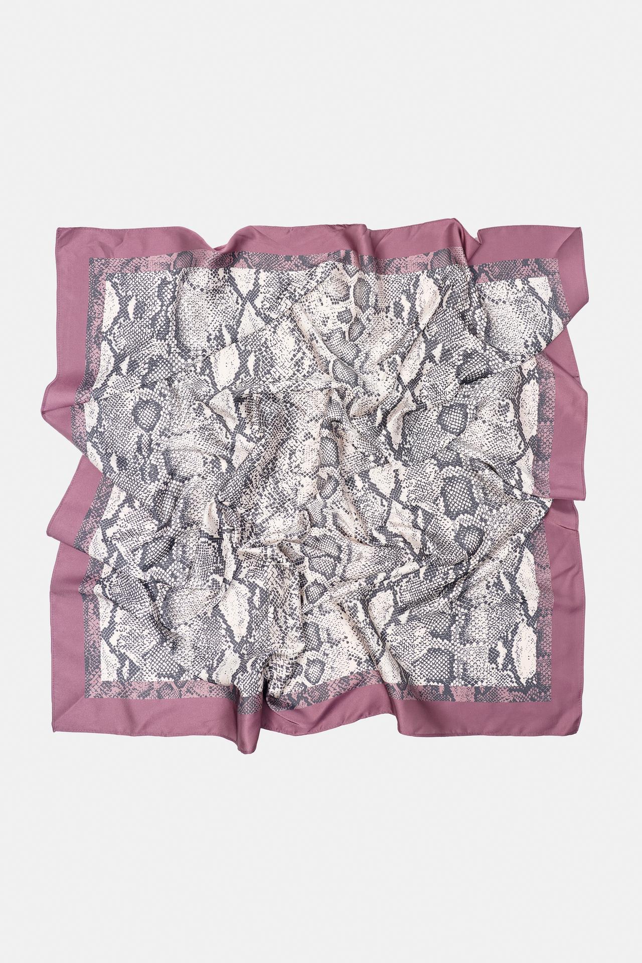Bandana satin snakeskin print — Mauve pink