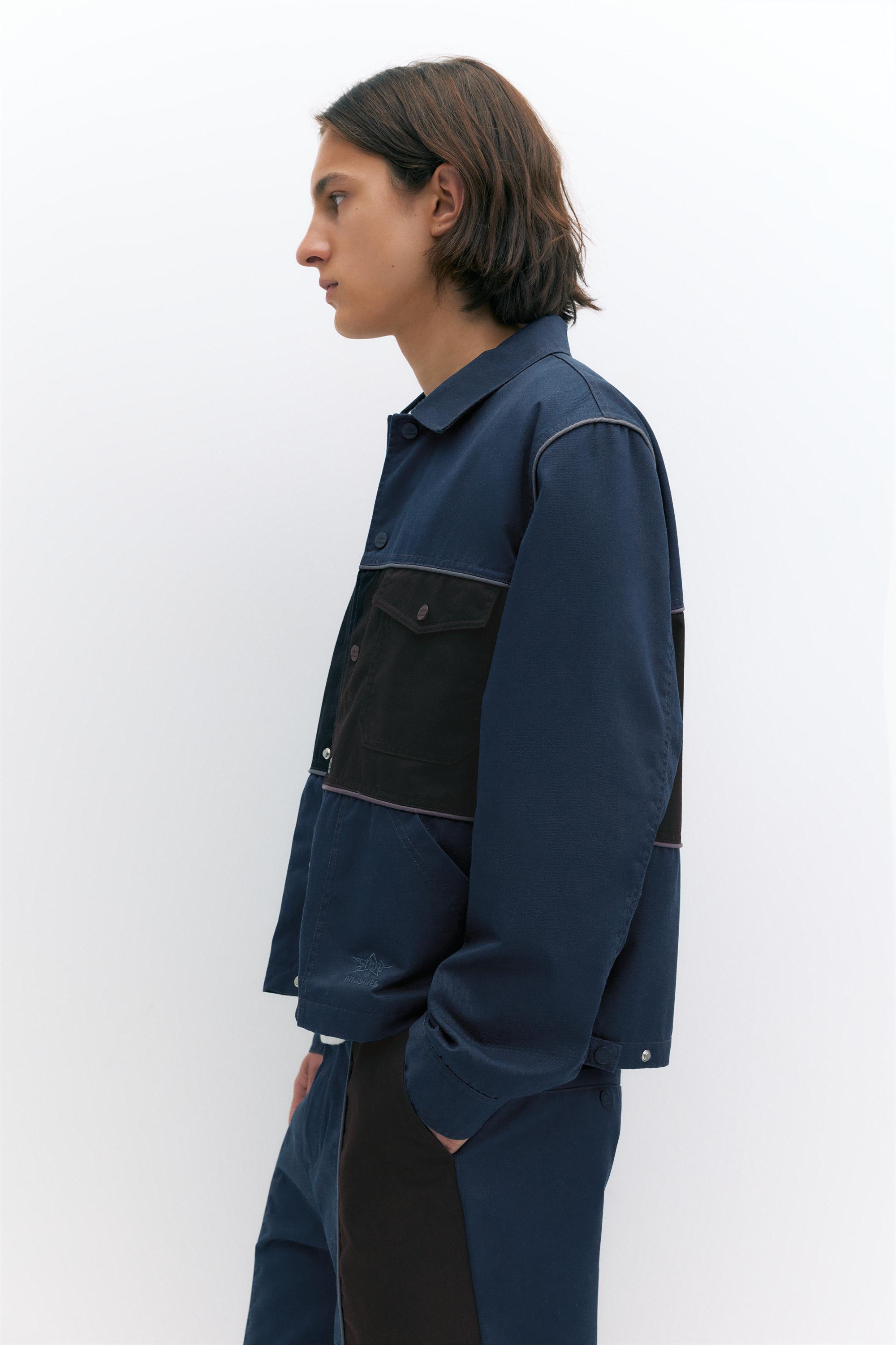 Pleasures x STWD panelled jacket — Dark navy