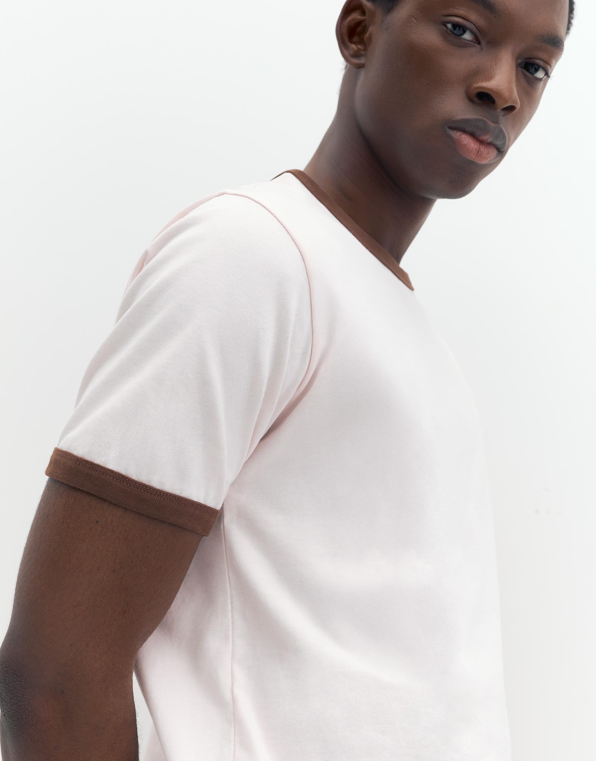 Contrast trim T-shirt — Pink