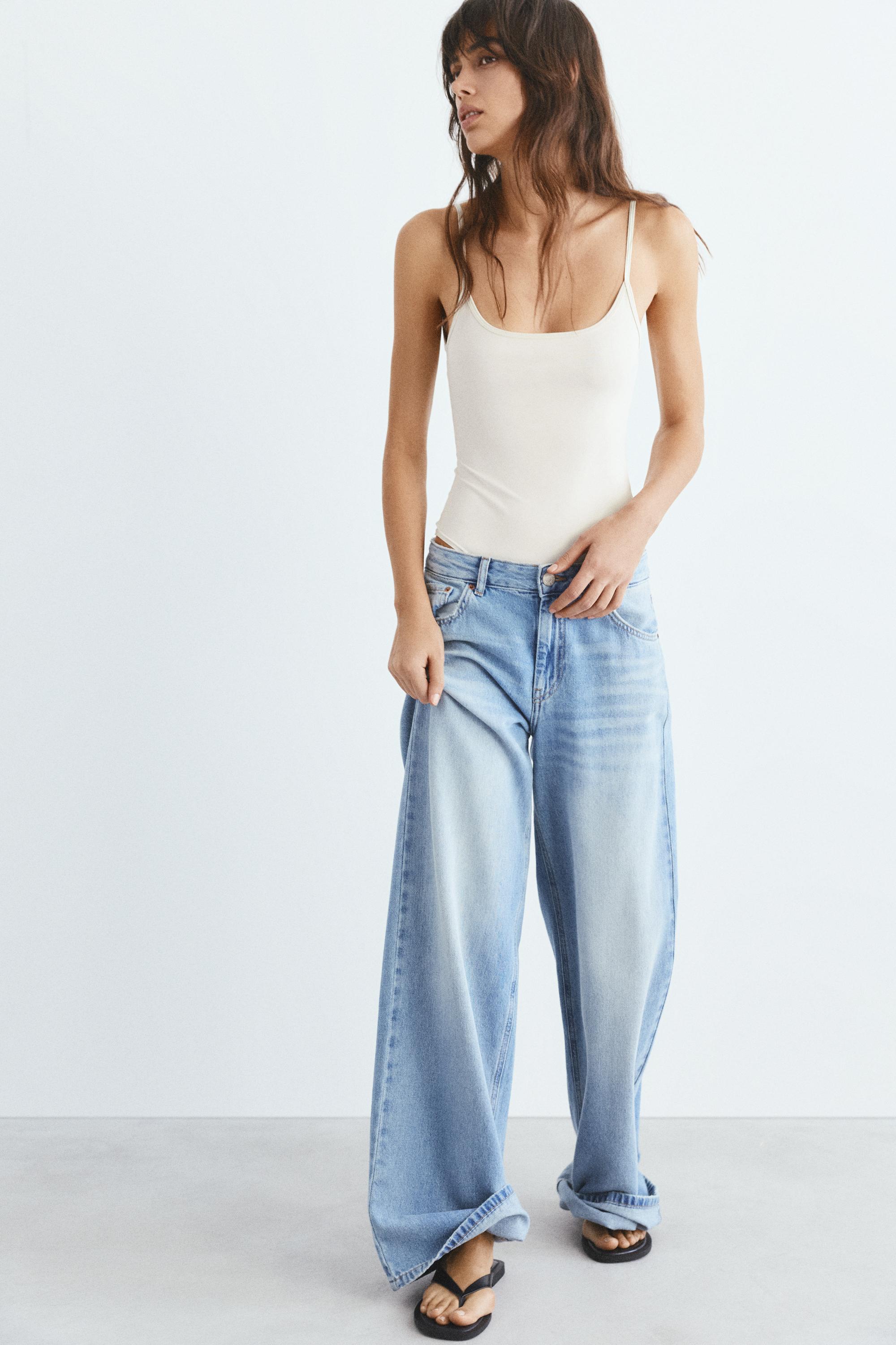 Polyamide bodysuit with thin straps — Cream