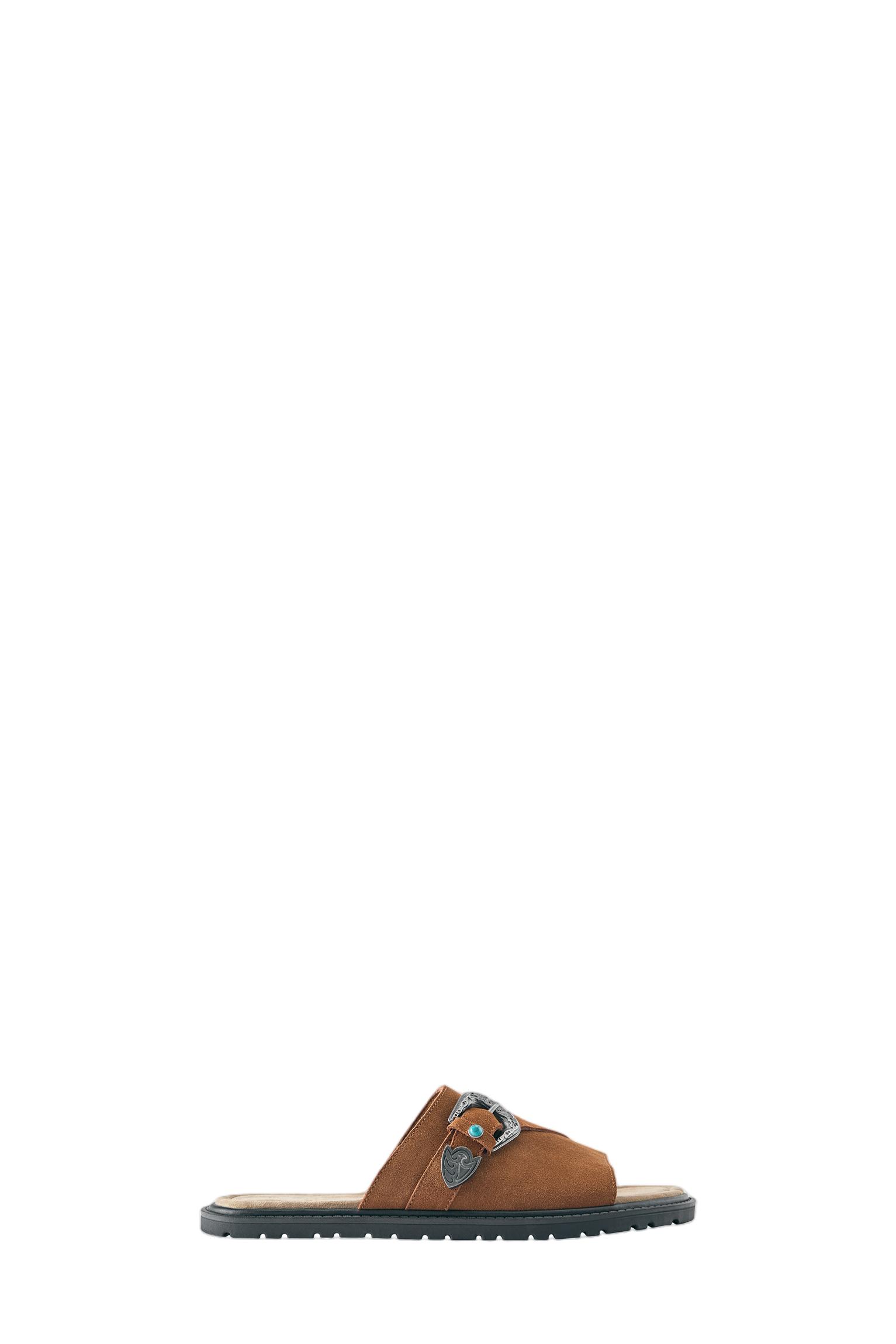 Leather cowboy sandals — Brown