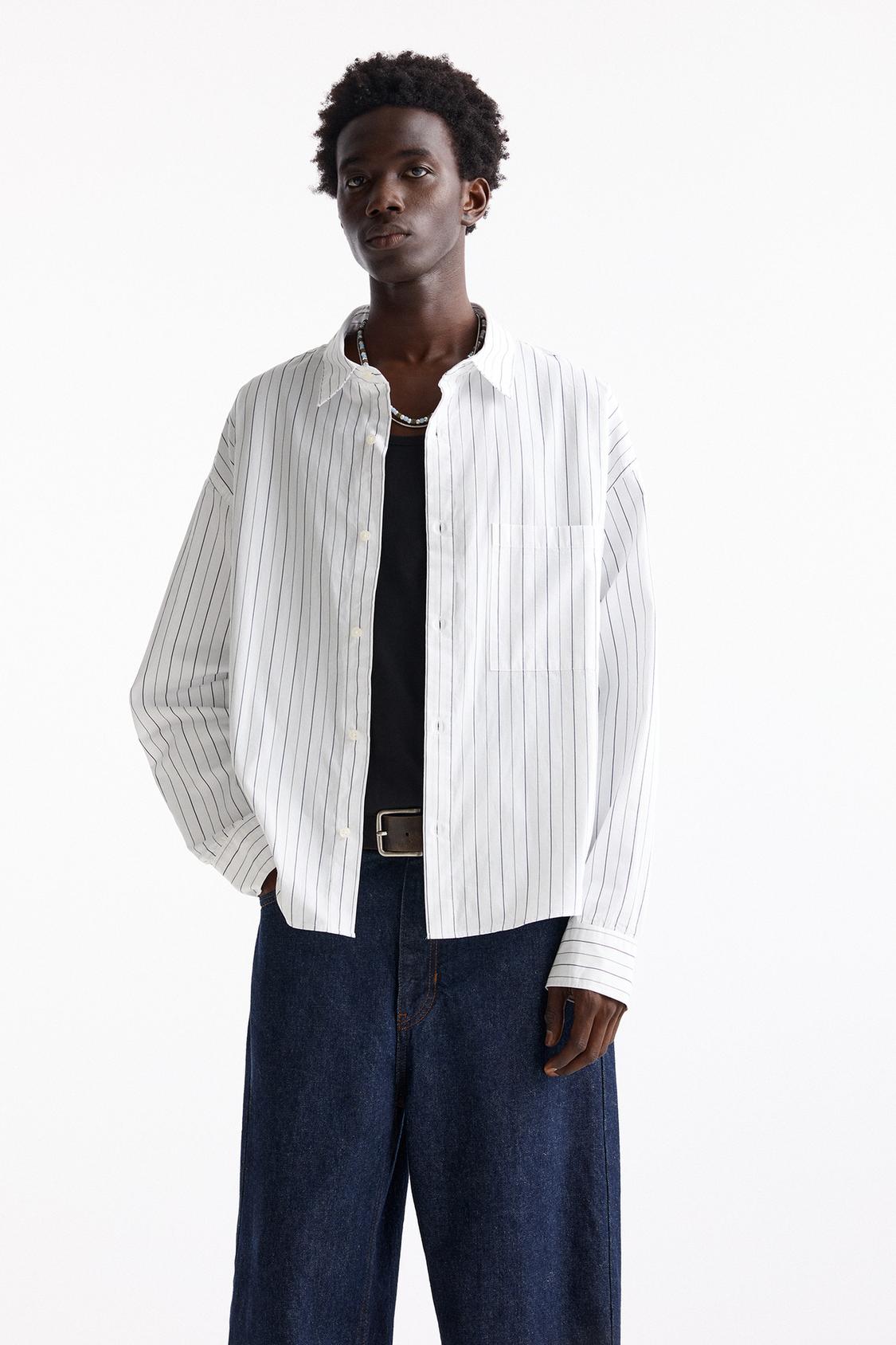 Gestreiftes Boxy-Hemd - PULL&BEAR