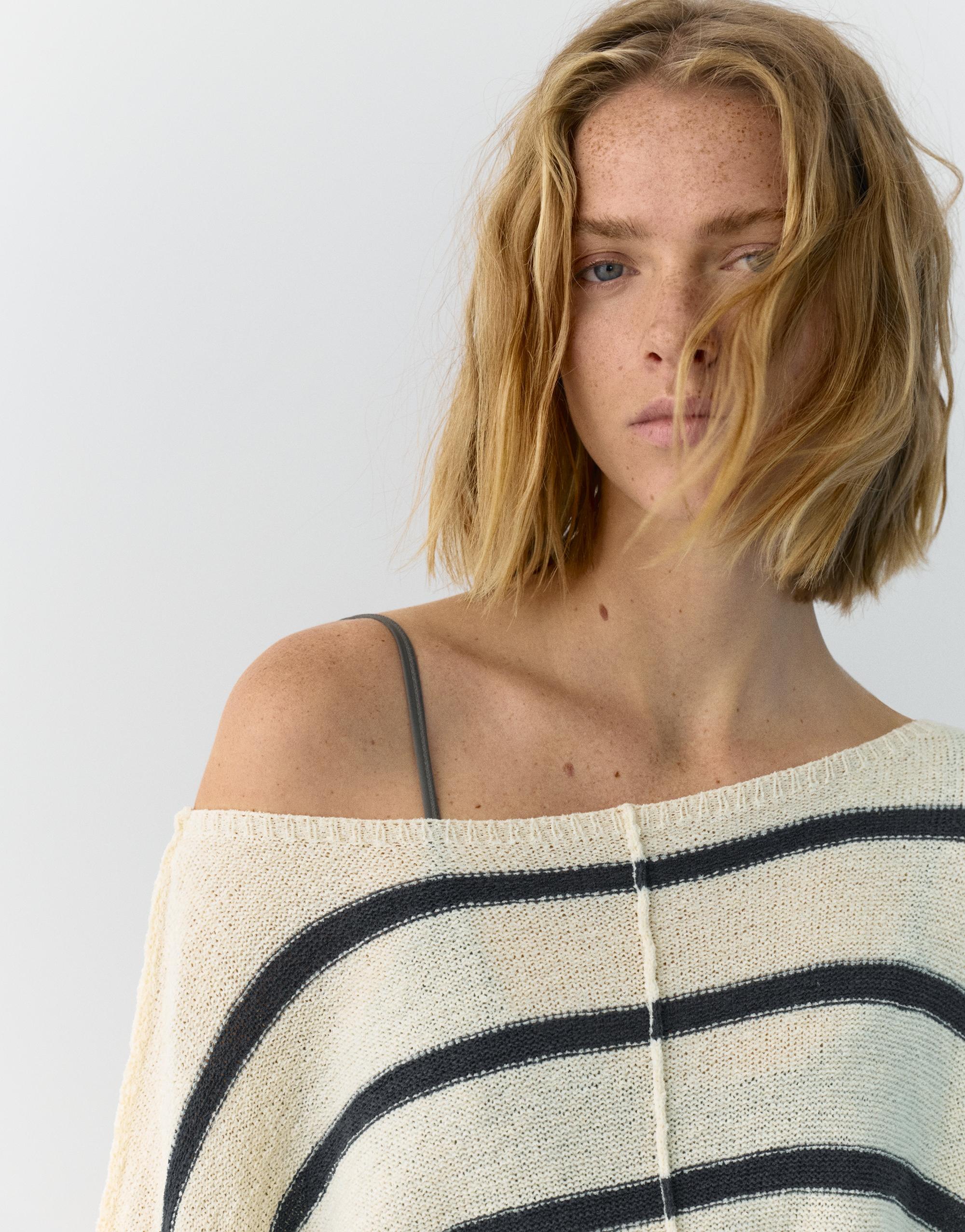 Asimetrik ince örgü kazak - Görsel 27