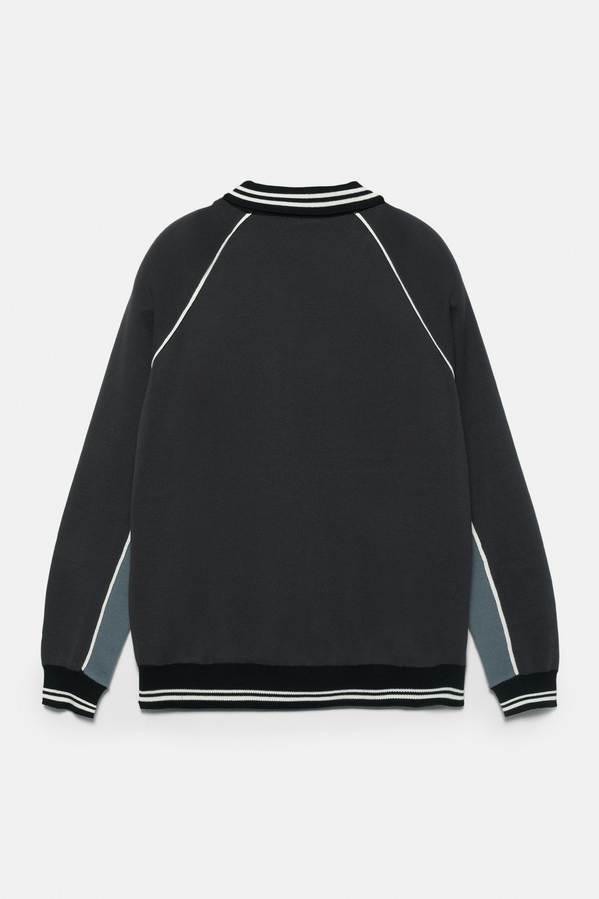 Long sleeve STWD polo shirt — Anthracite grey