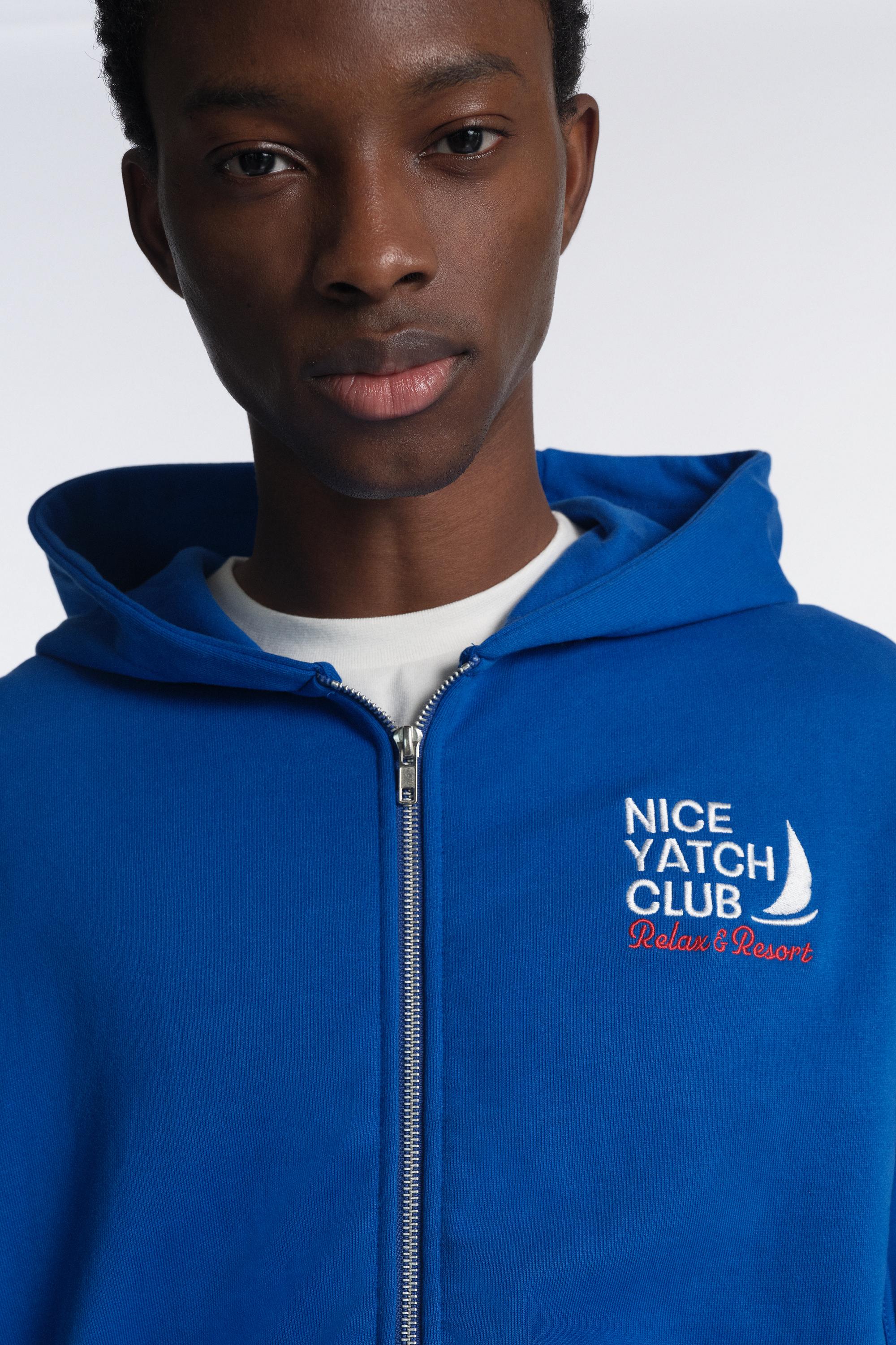 Yacht Club zip-up sweatshirt — Deep blue