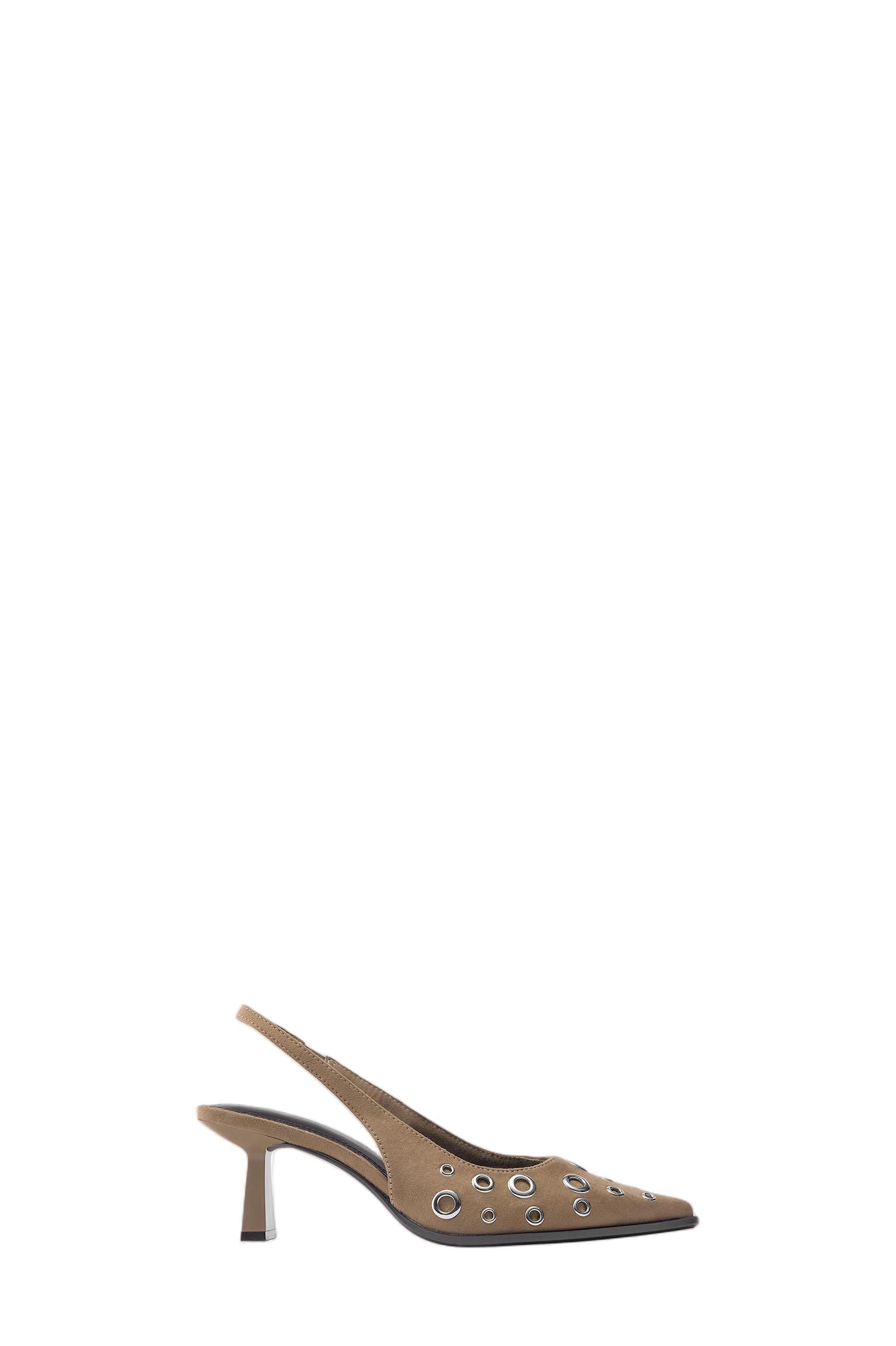 Studded high-heel shoes — Brown
