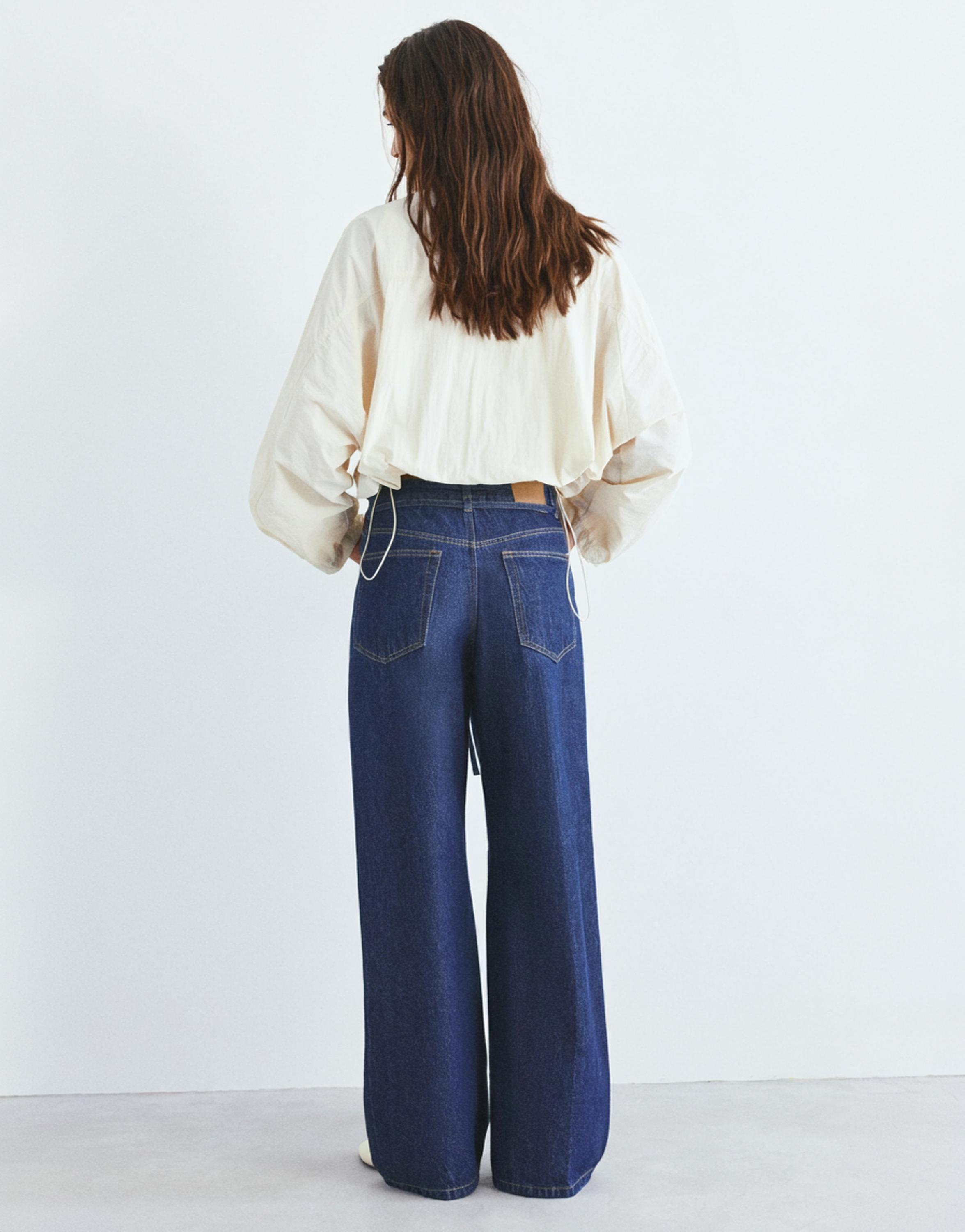 Baggy jeans with drawstring — Navy