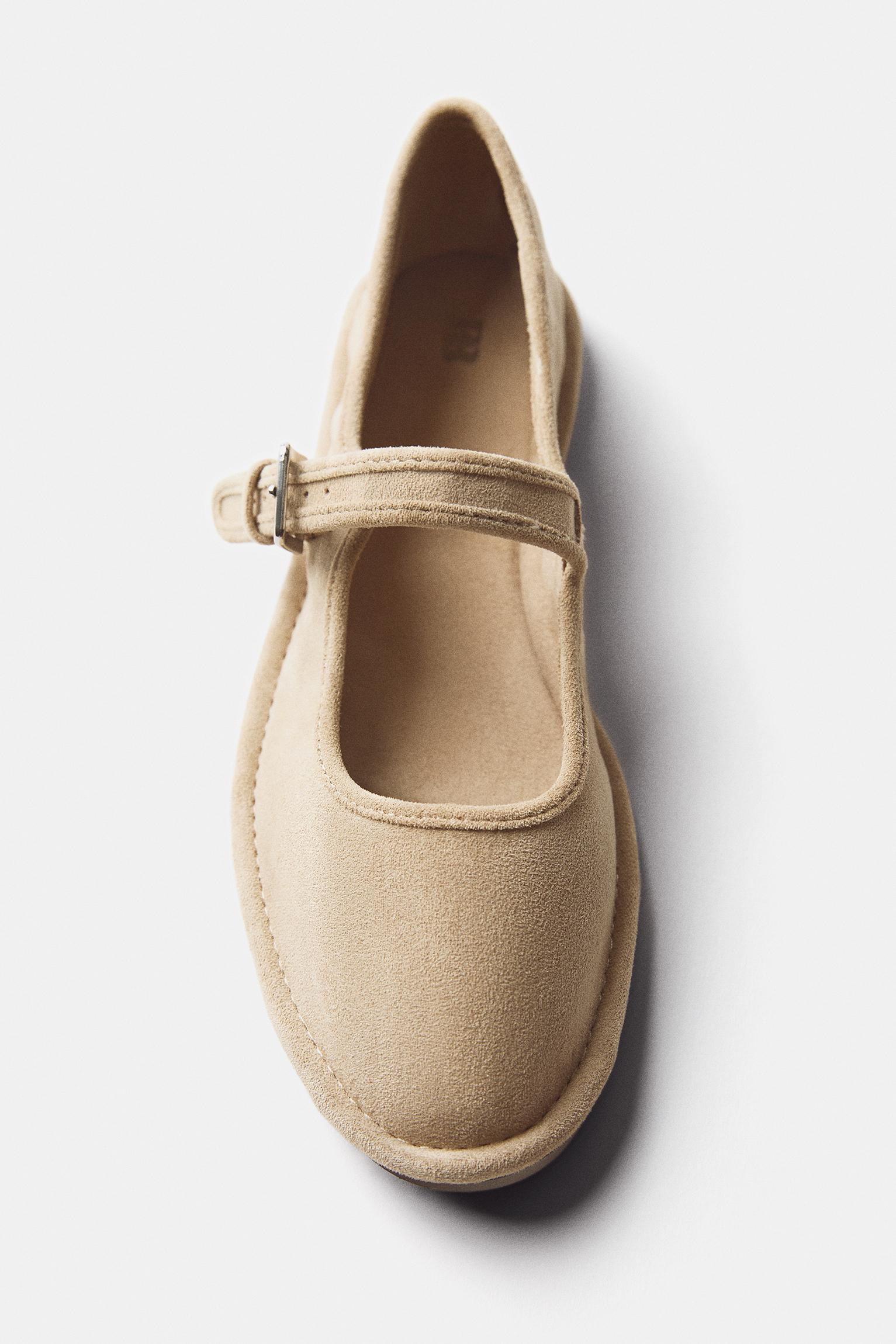Mary Jane ballerina shoes — Sand