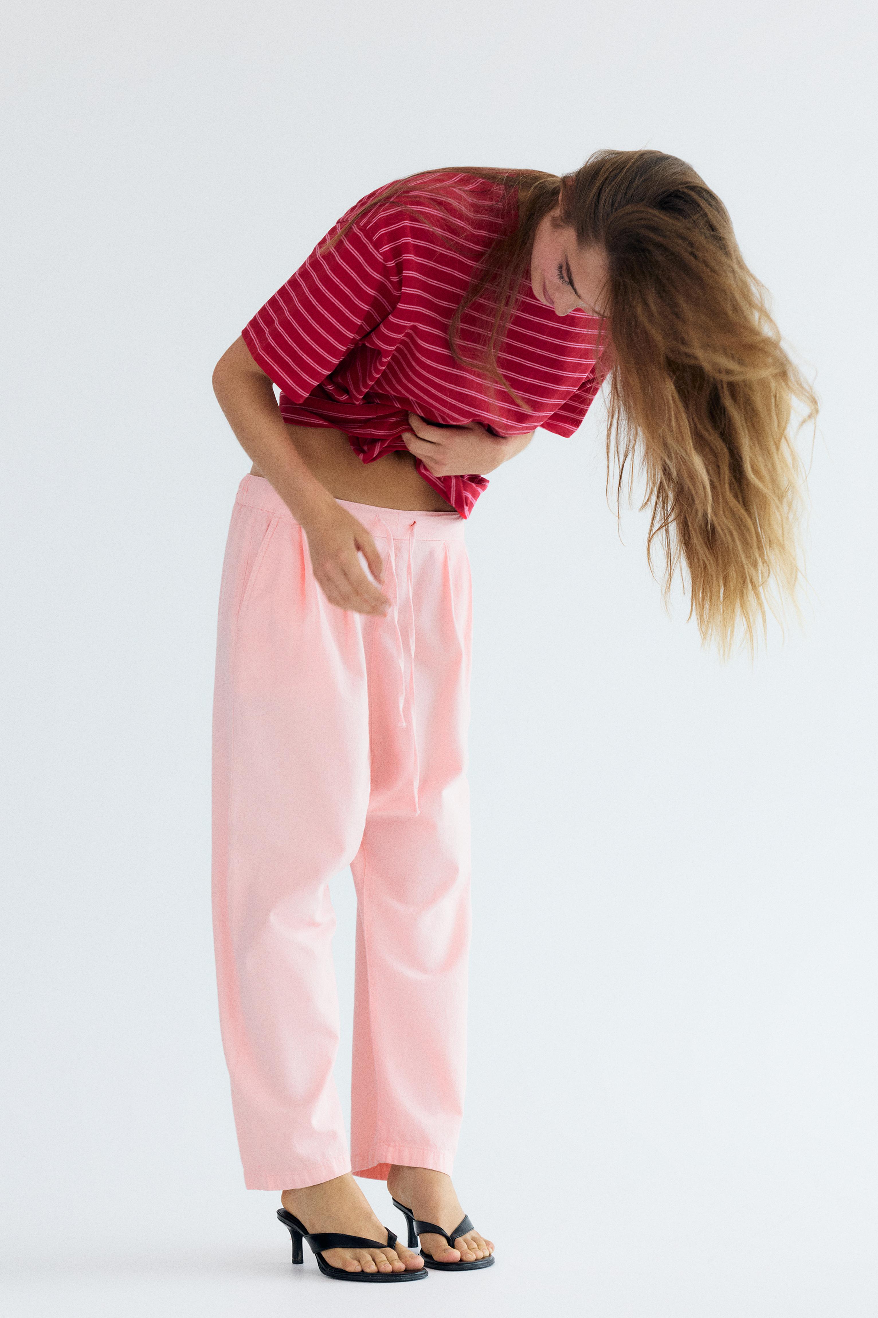 Baggy sarouel trousers with drawstring — Pink
