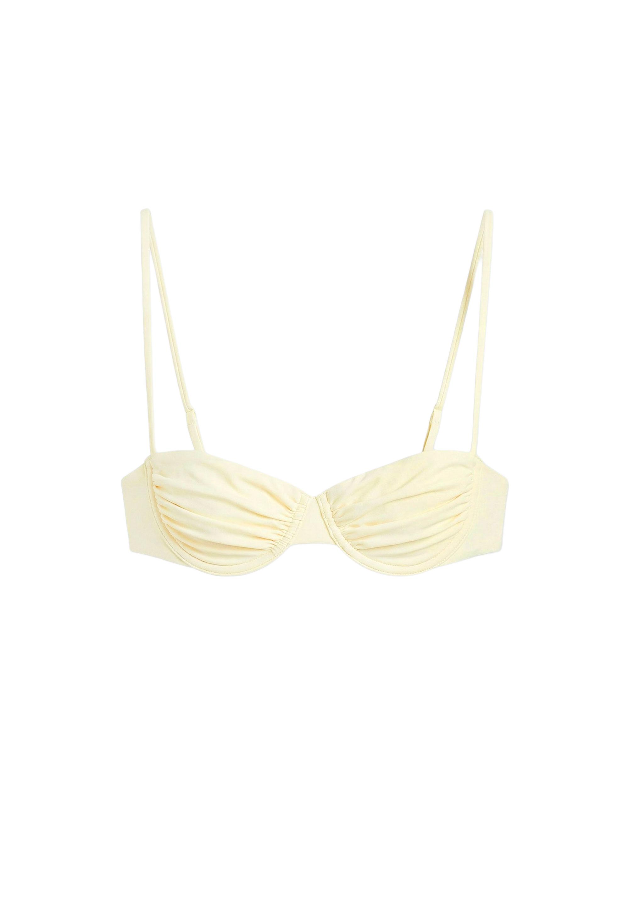 Balconette bikini top — Pastel yellow